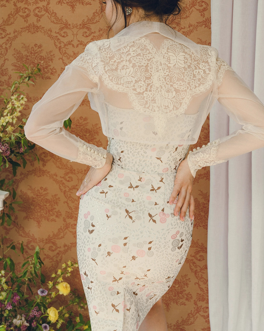 Vintage 1940s Ivory Tulle And Lace Bolero