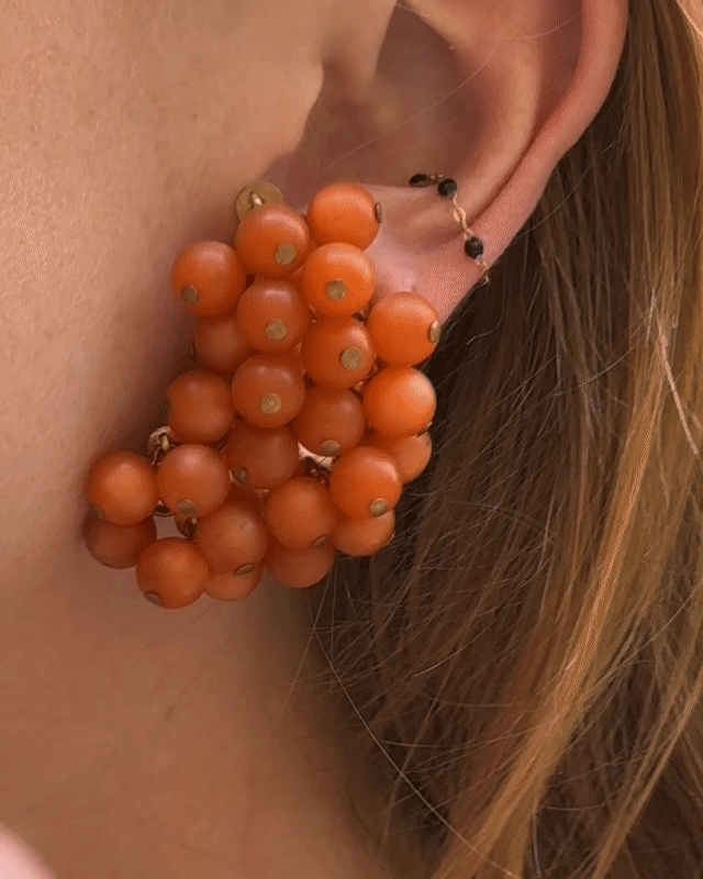 Vintage 1950s Coral Earclips