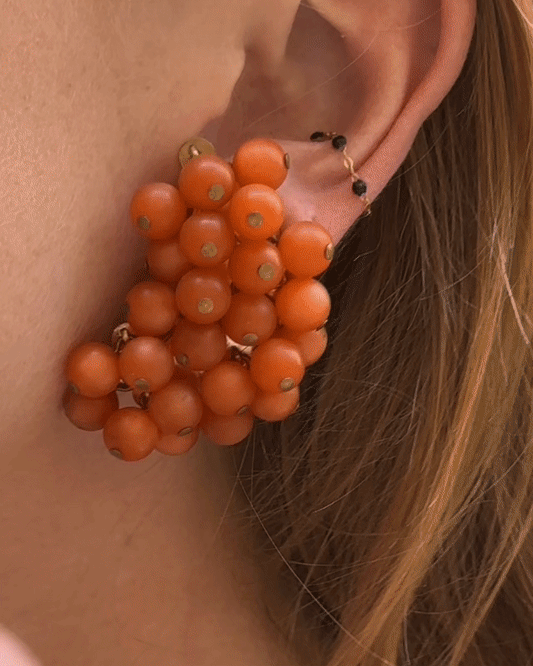 Vintage 1950s Coral Earclips