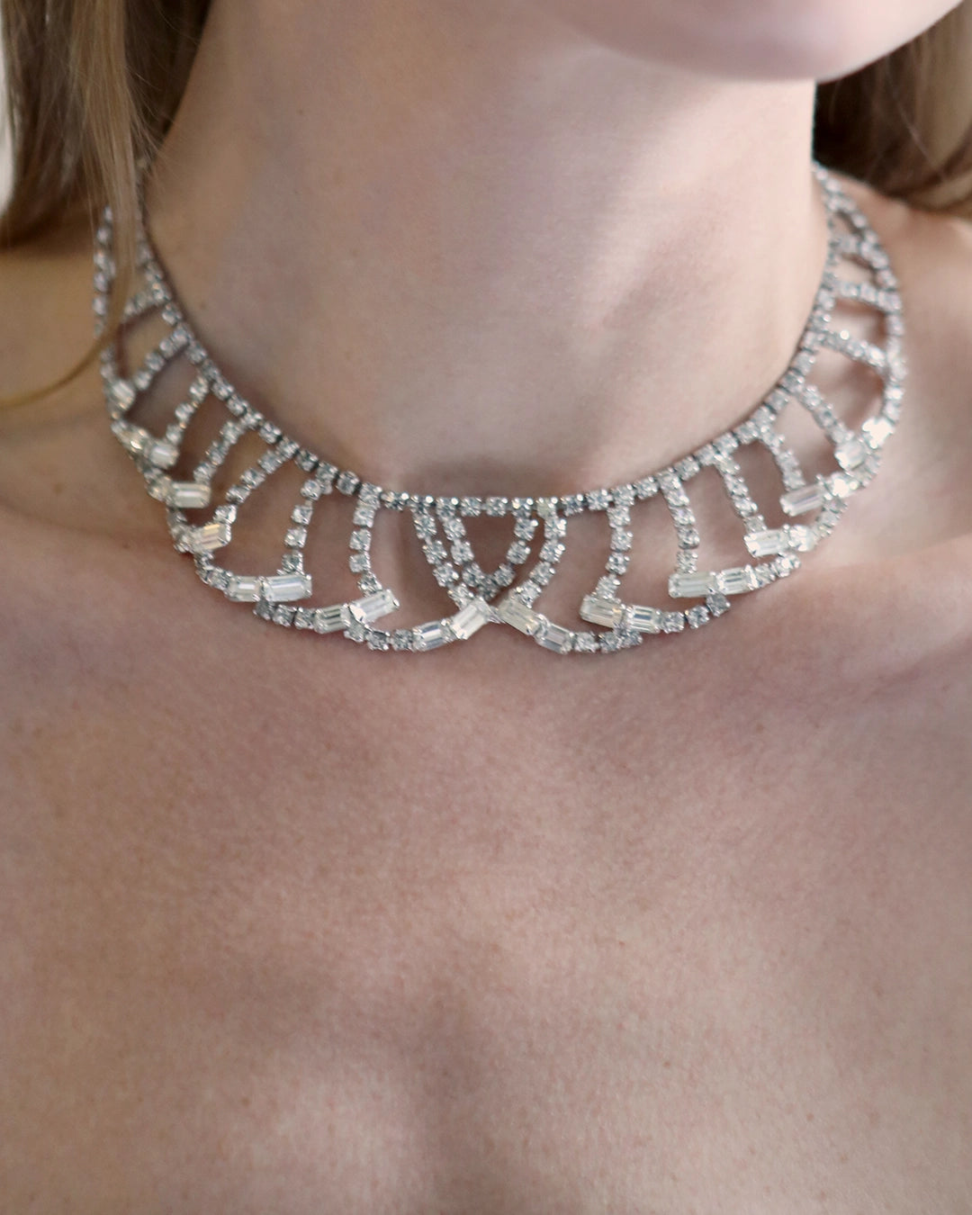 Vintage 1950s Diamanté Collar Necklace