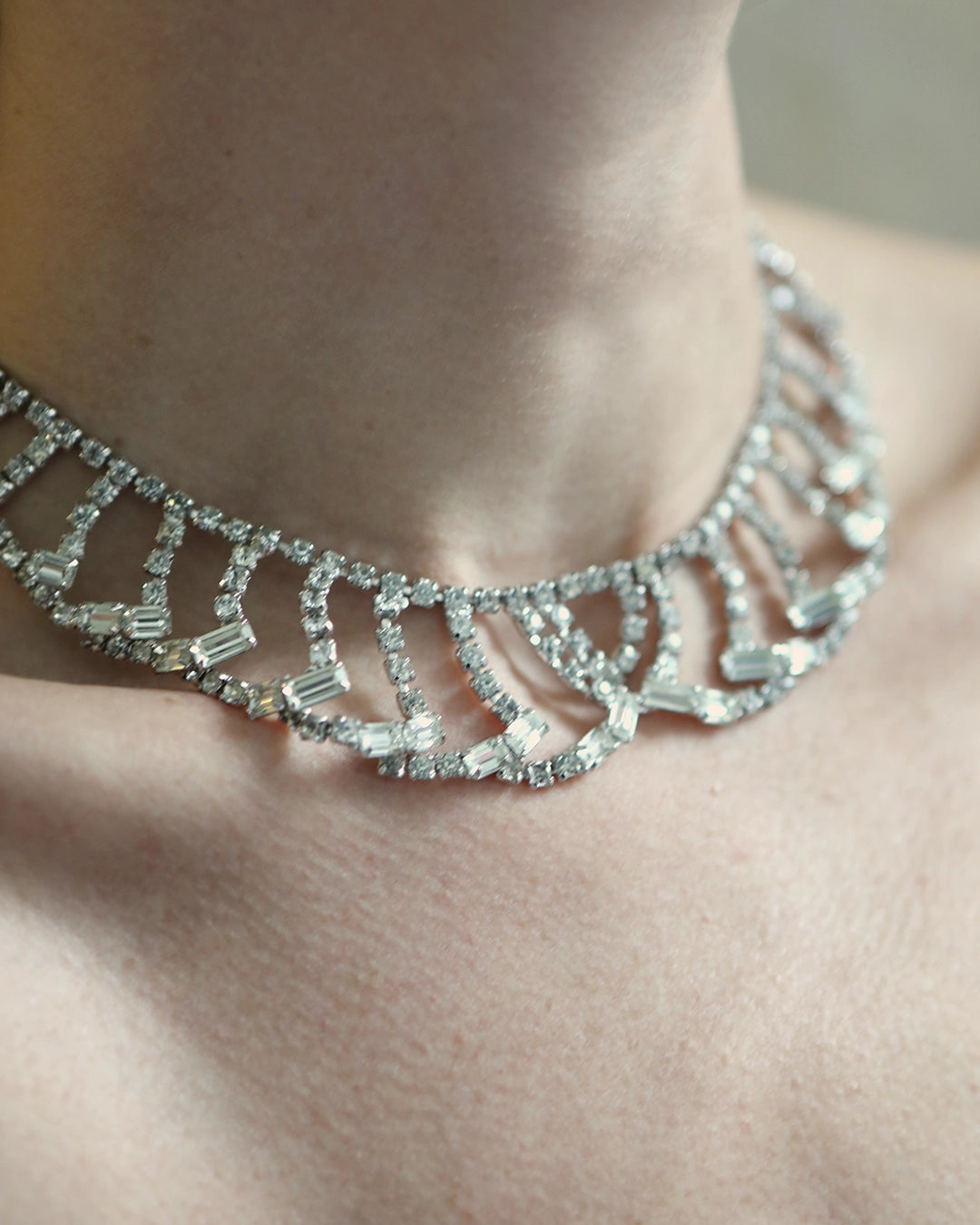 Vintage 1950s Diamanté Collar Necklace