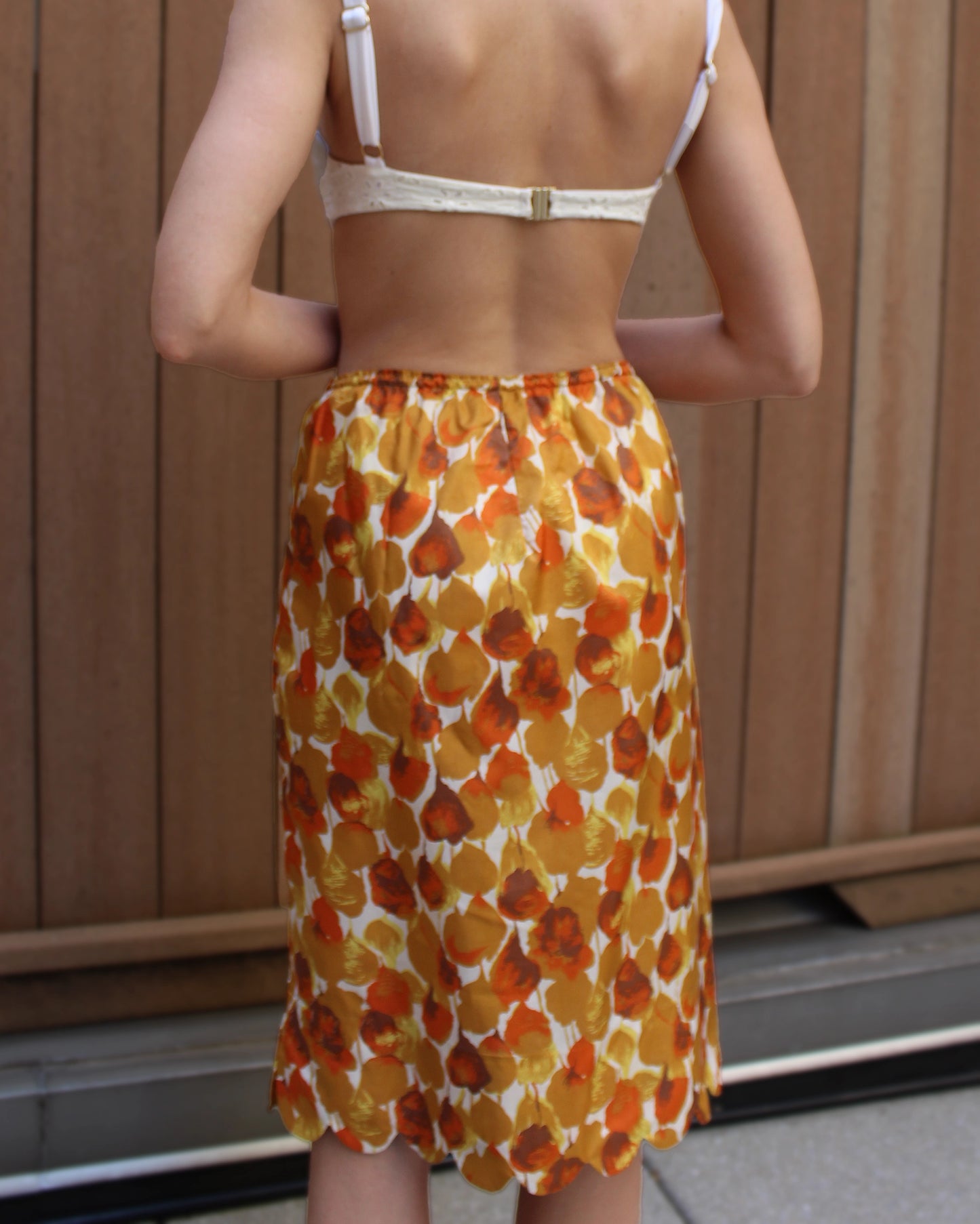 Vintage 1950s Floral Slip Skirt (Pillow Tab)