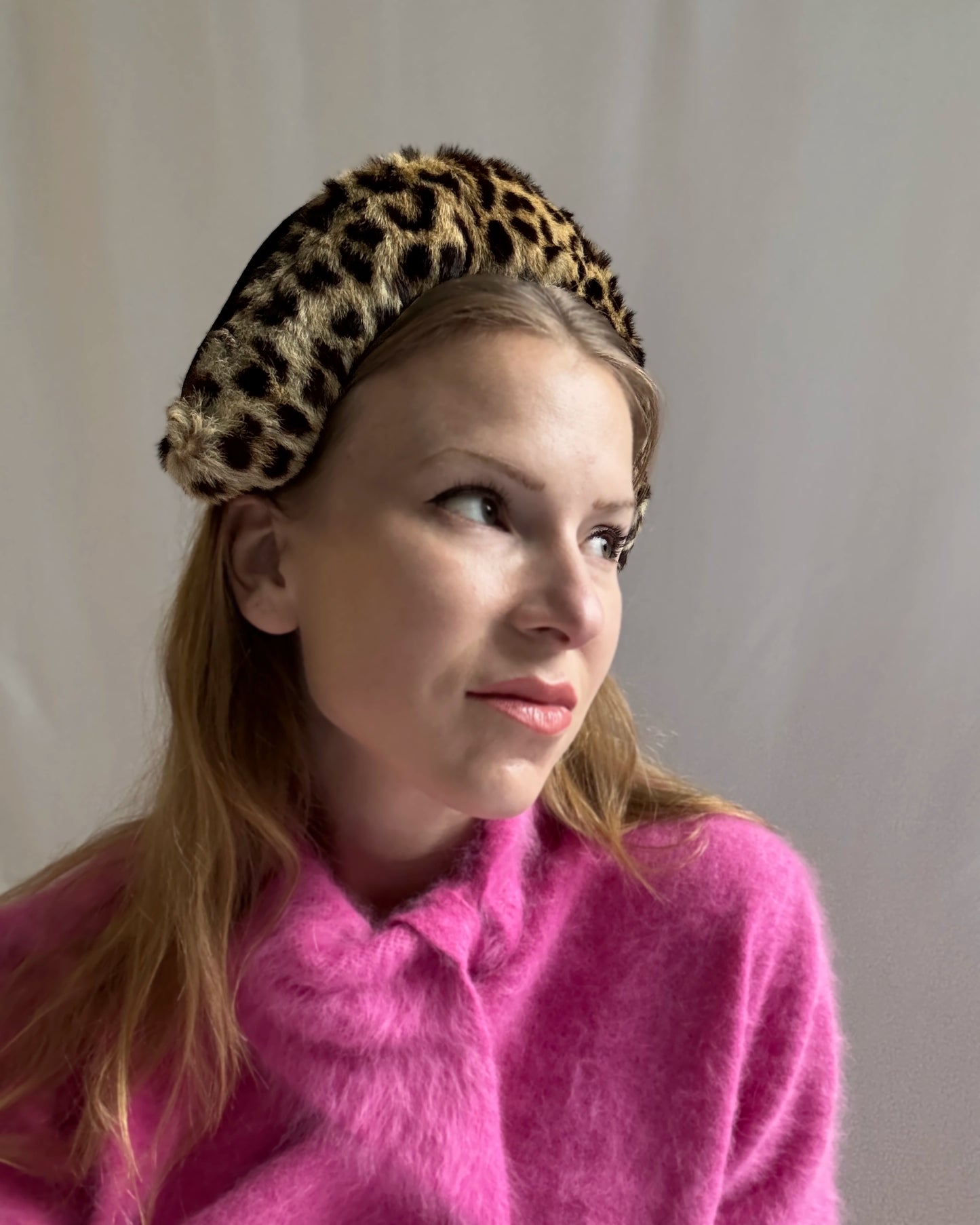 Vintage 1940s Leopard Print Headband Hat