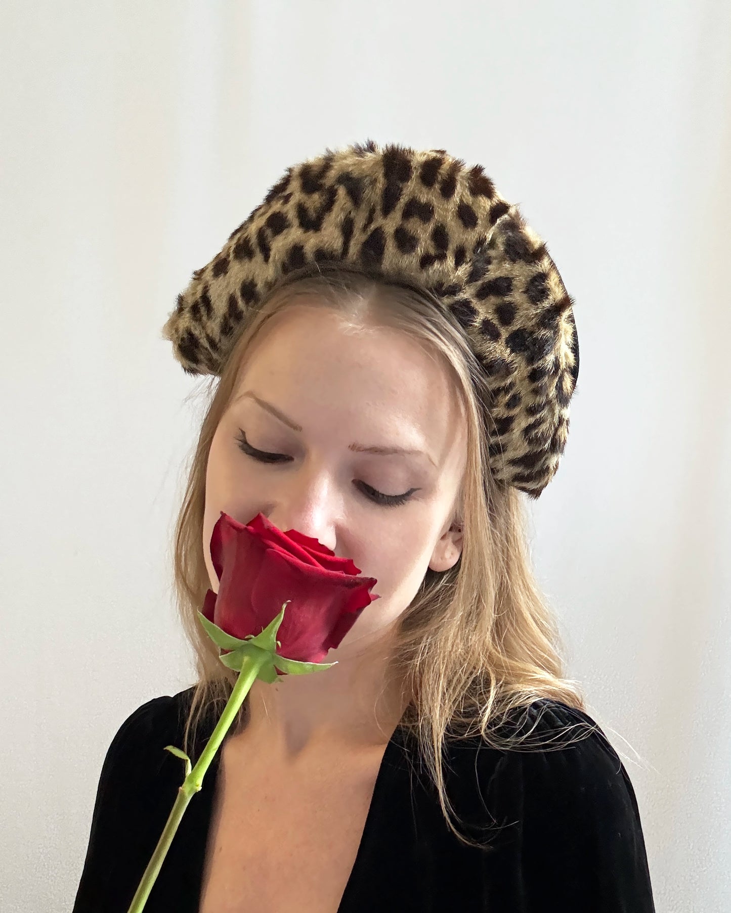 Vintage 1940s Leopard Print Headband Hat