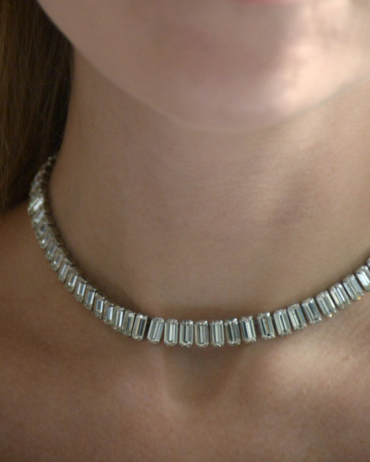 Vintage 1950s Weiss Baguette-Cut Crystal Choker