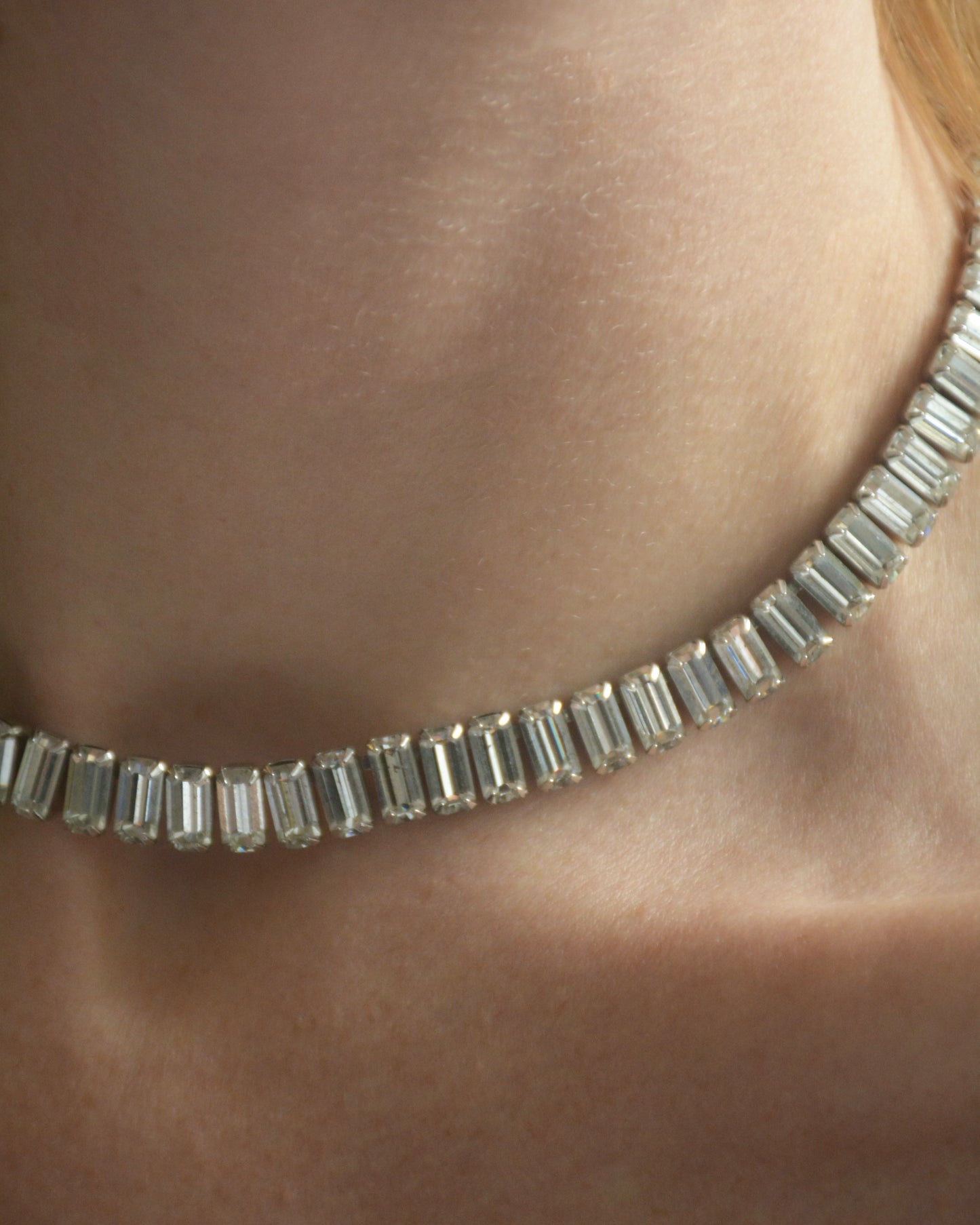 Vintage 1950s Weiss Baguette-Cut Crystal Choker