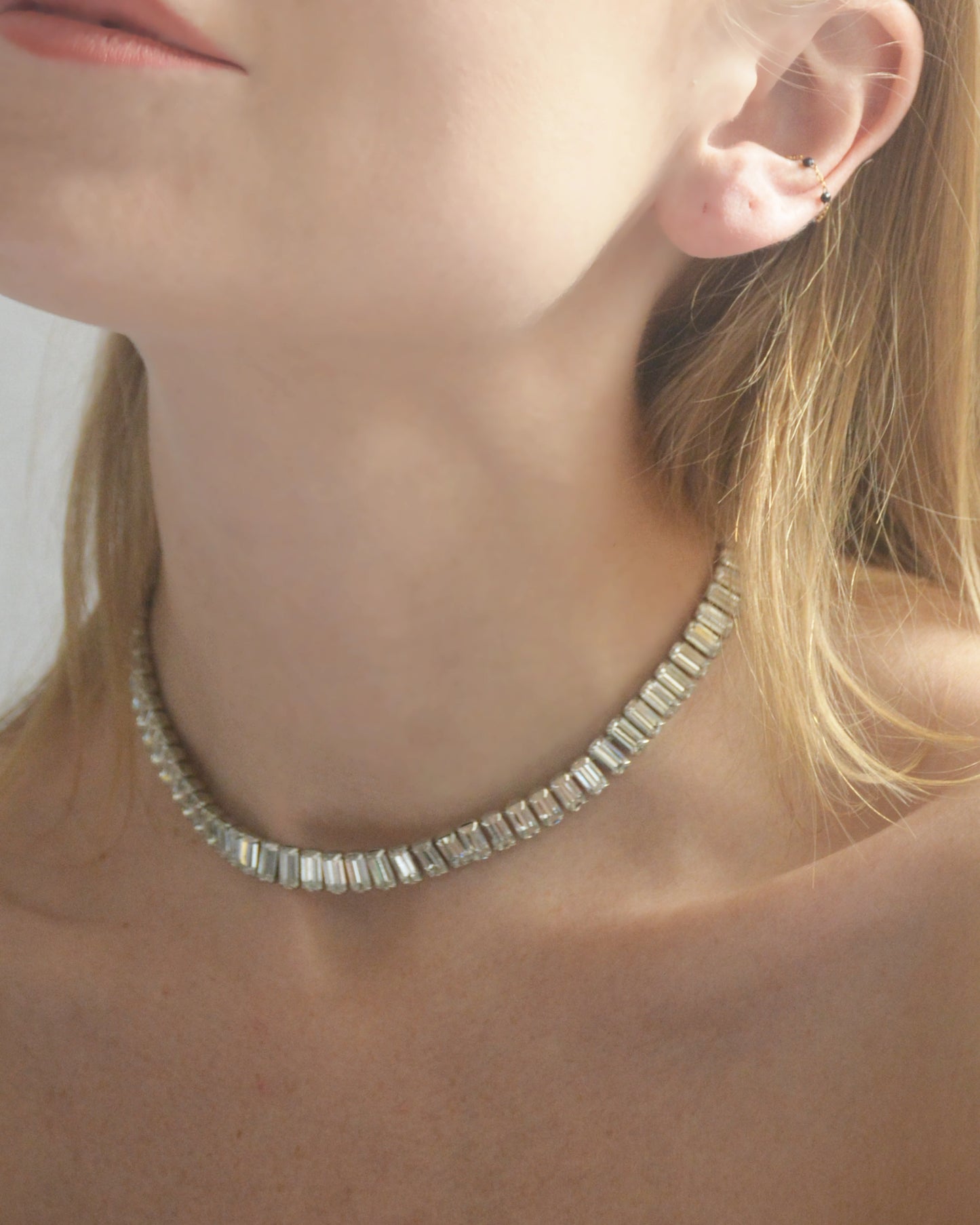 Vintage 1950s Weiss Baguette-Cut Crystal Choker