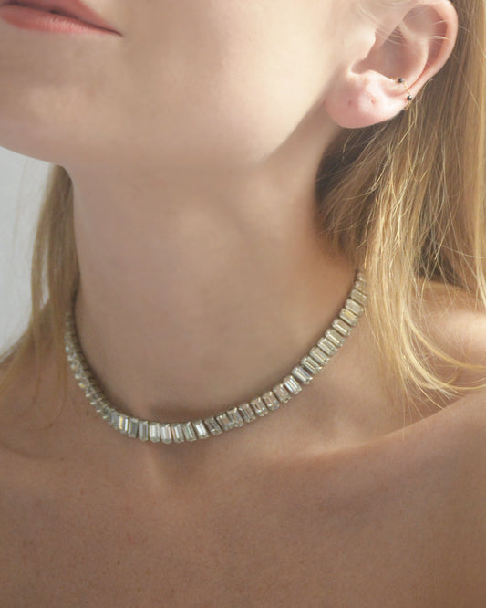 Vintage 1950s Weiss Baguette-Cut Crystal Choker