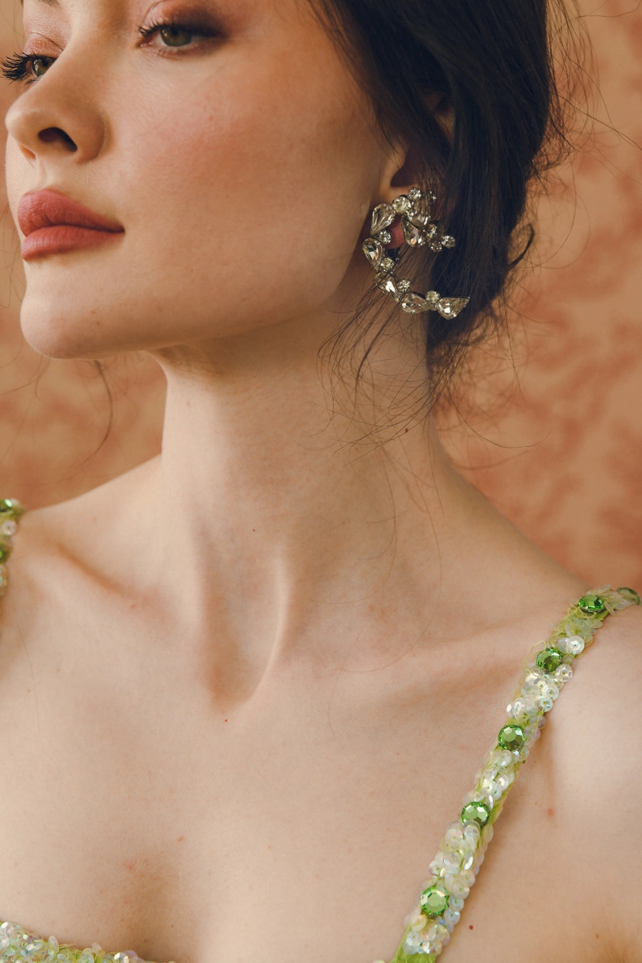 Vintage 1960s Diamanté Arc Earrings