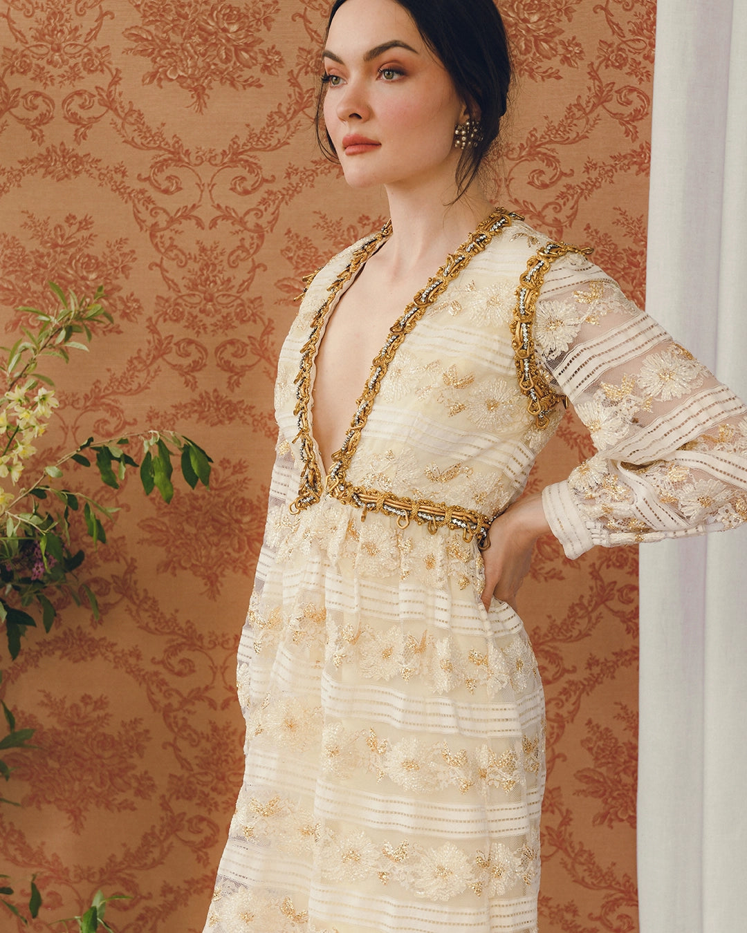 Vintage 1960s Oscar De La Renta Embellished Long Sleeve Minidress
