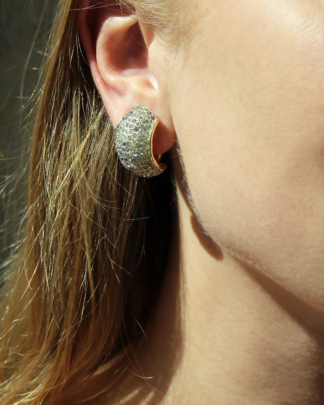 1960s Vendome Pavé Crystal Bombe Earrings