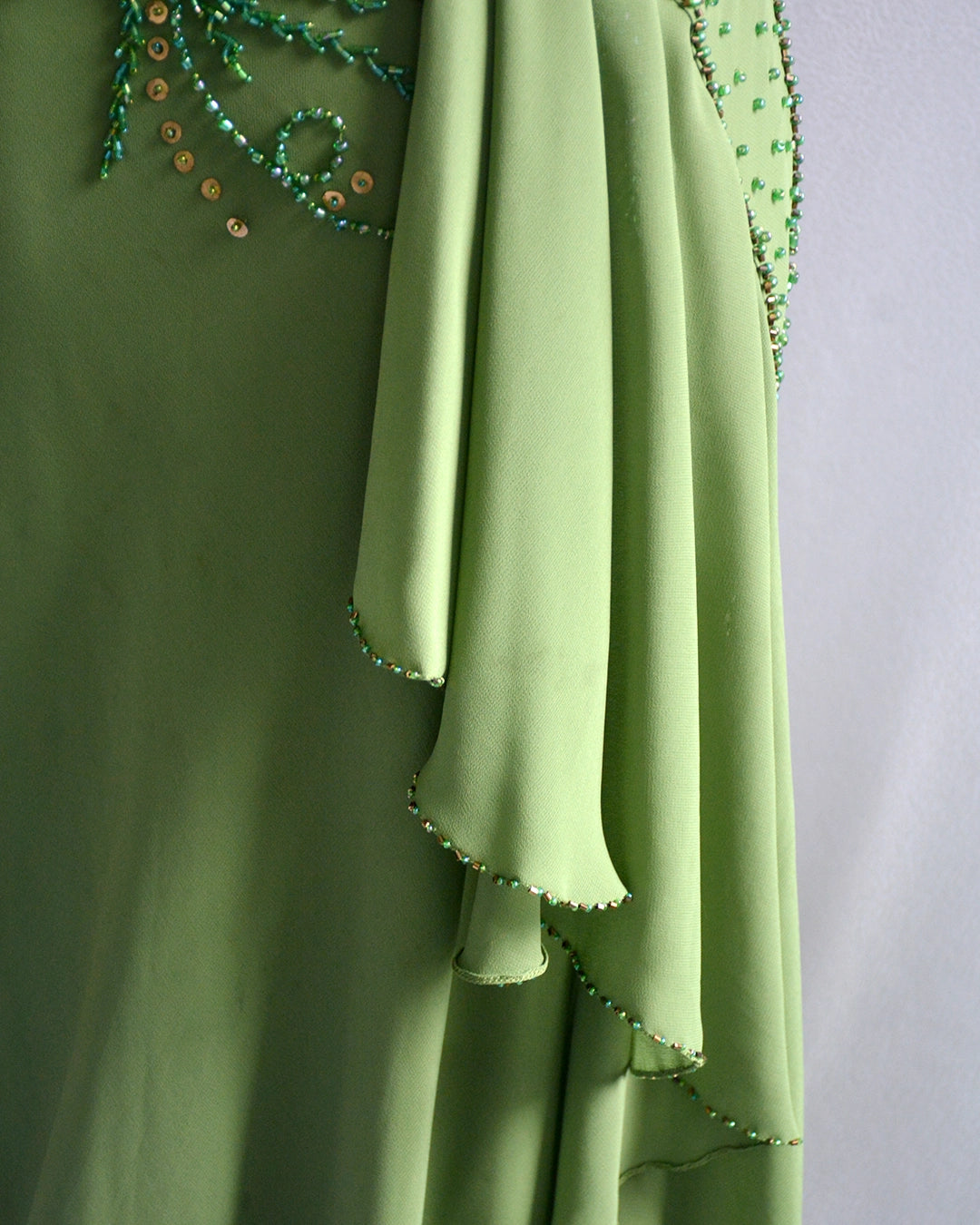 Vintage 90s Bias-Cut Open-Back Beaded Gown