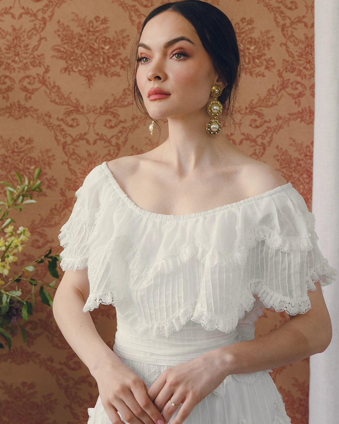 Vintage Baroque Revival Double-Drop Pearl Earrings
