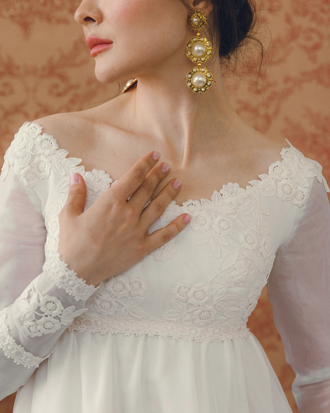 Vintage Baroque Revival Double-Drop Pearl Earrings
