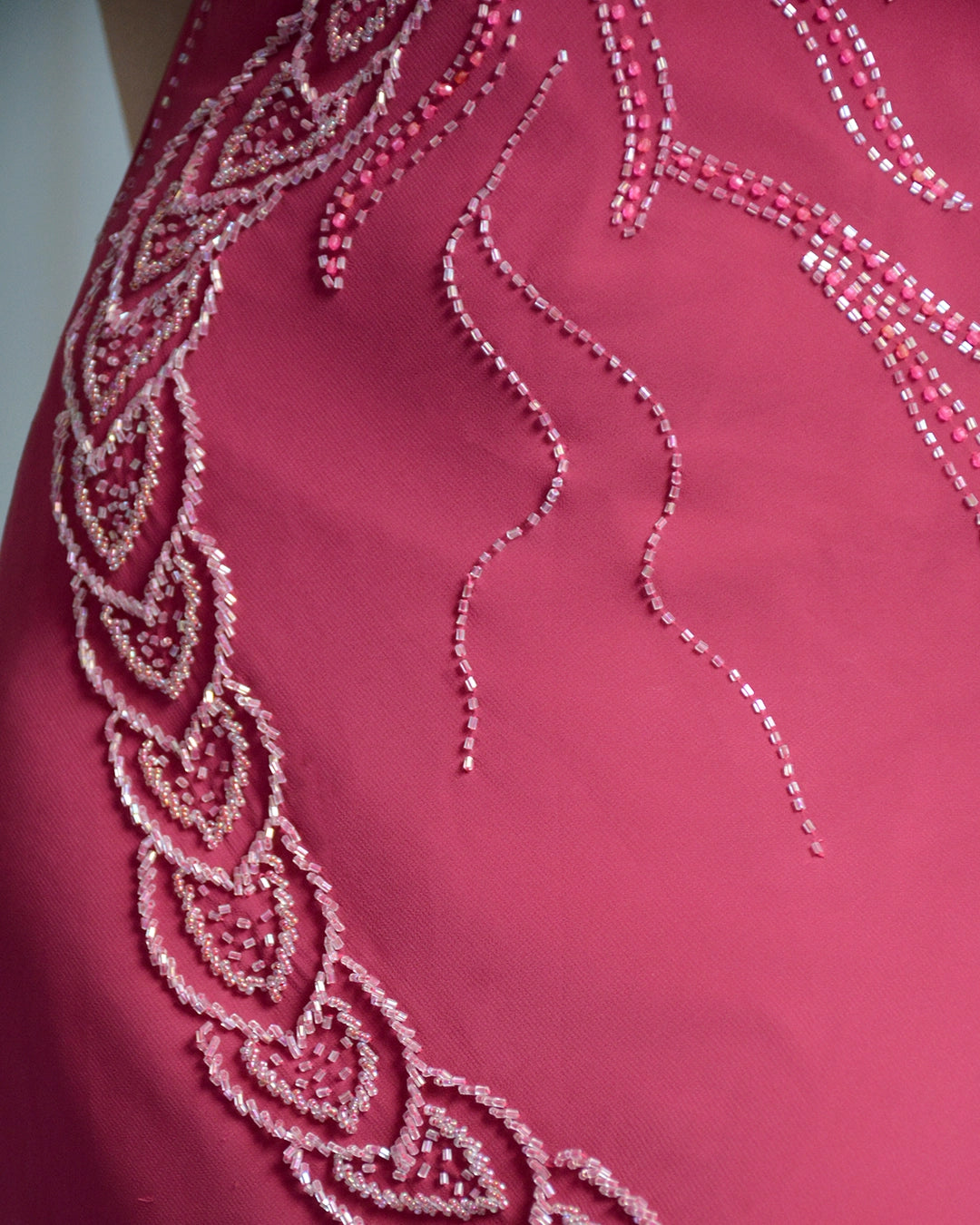 Vintage Bias-Cut Open-Back Beaded Mermaid Gown