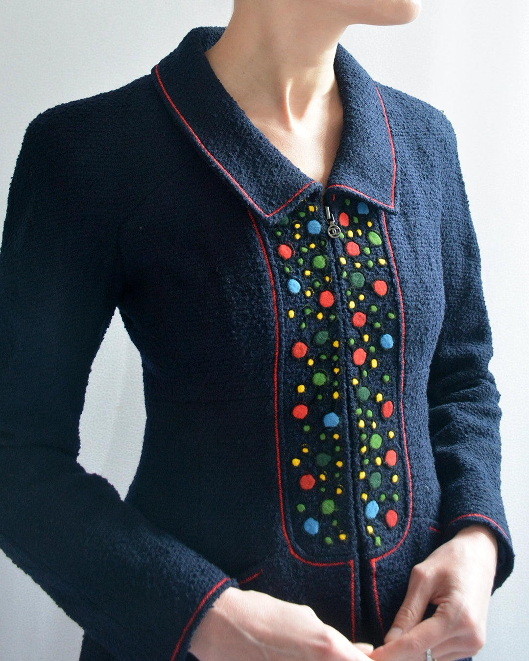 Vintage Chanel Fall 1997 Runway Embroidered Bouclé Jacket