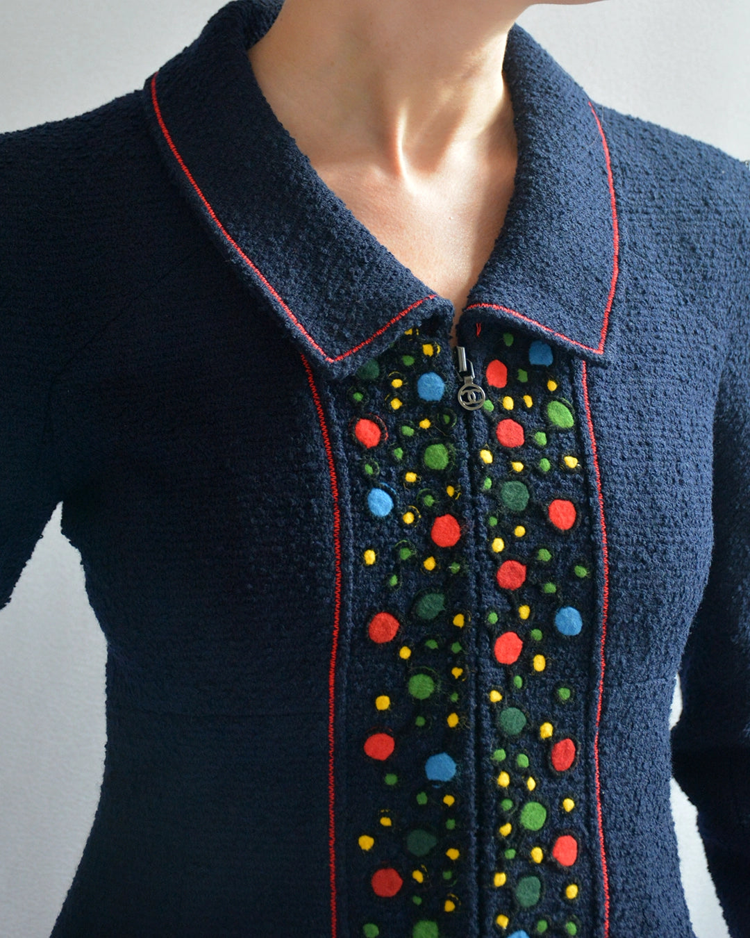 Vintage Chanel Fall 1997 Runway Embroidered Bouclé Jacket