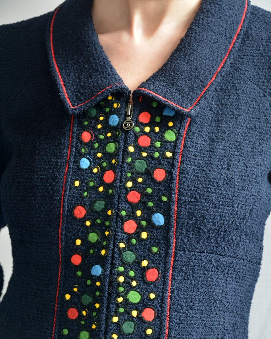 Vintage Chanel Fall 1997 Runway Embroidered Bouclé Jacket