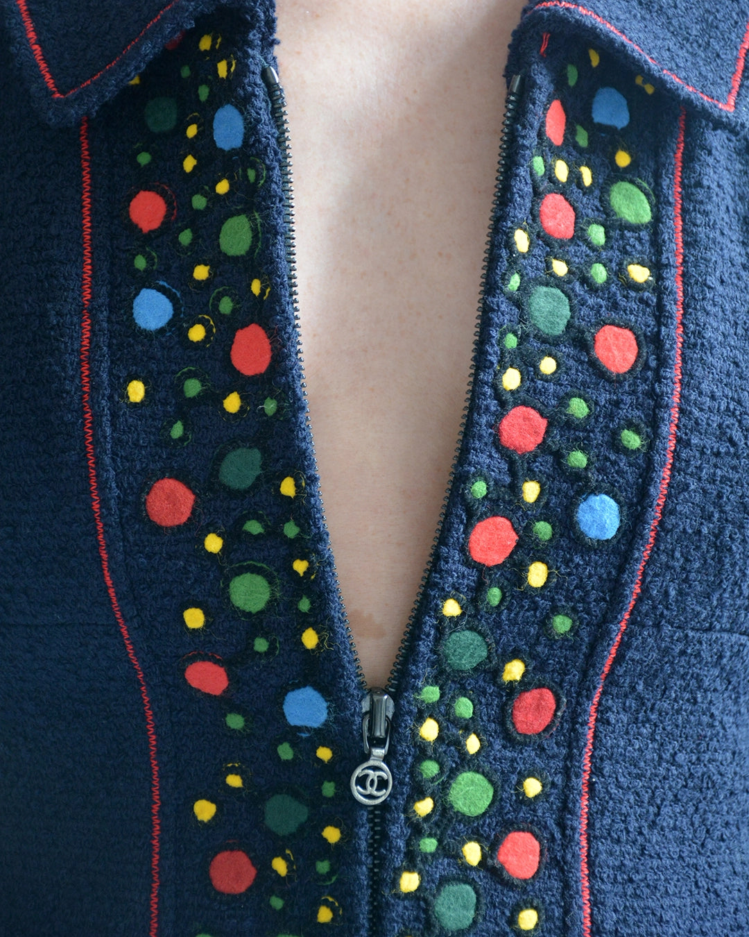 Vintage Chanel Fall 1997 Runway Embroidered Bouclé Jacket