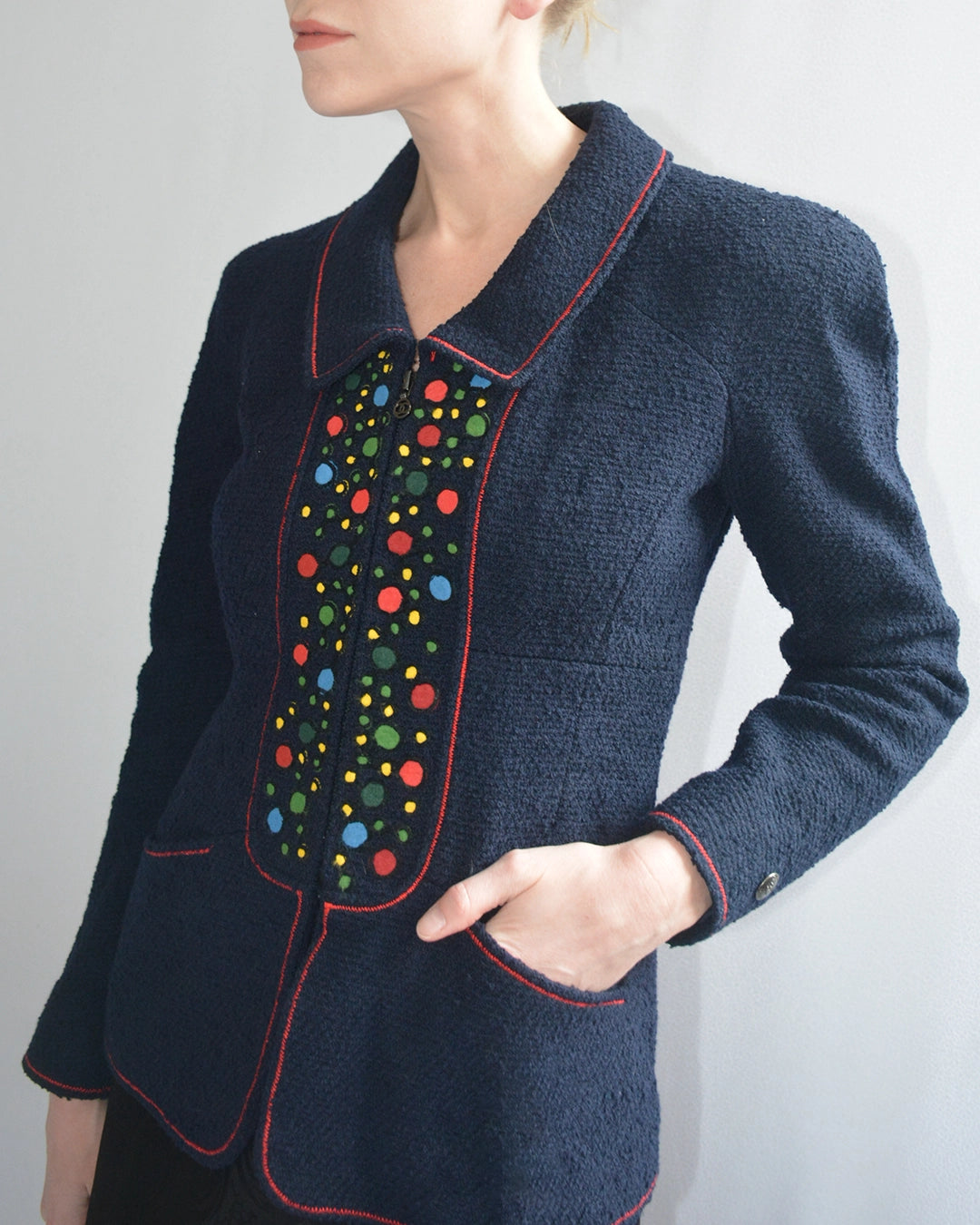 Vintage Chanel Fall 1997 Runway Embroidered Bouclé Jacket