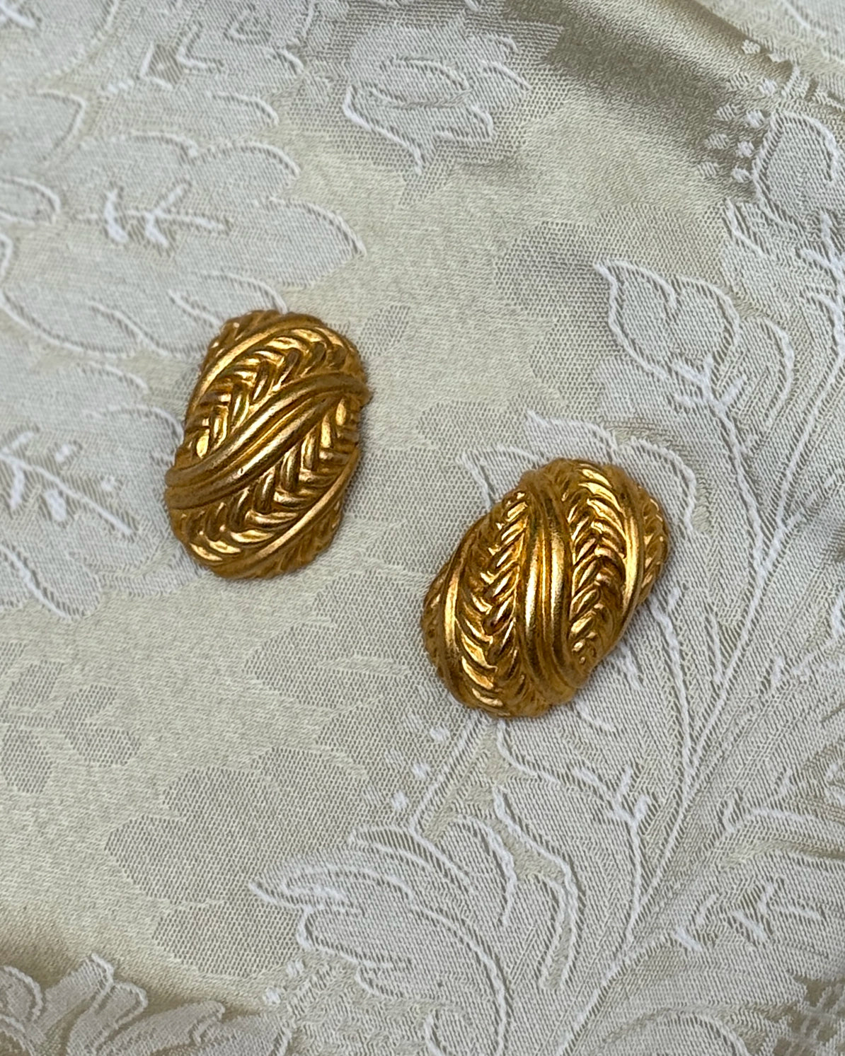 Vintage Chunky Gold Half Hoop Earrings