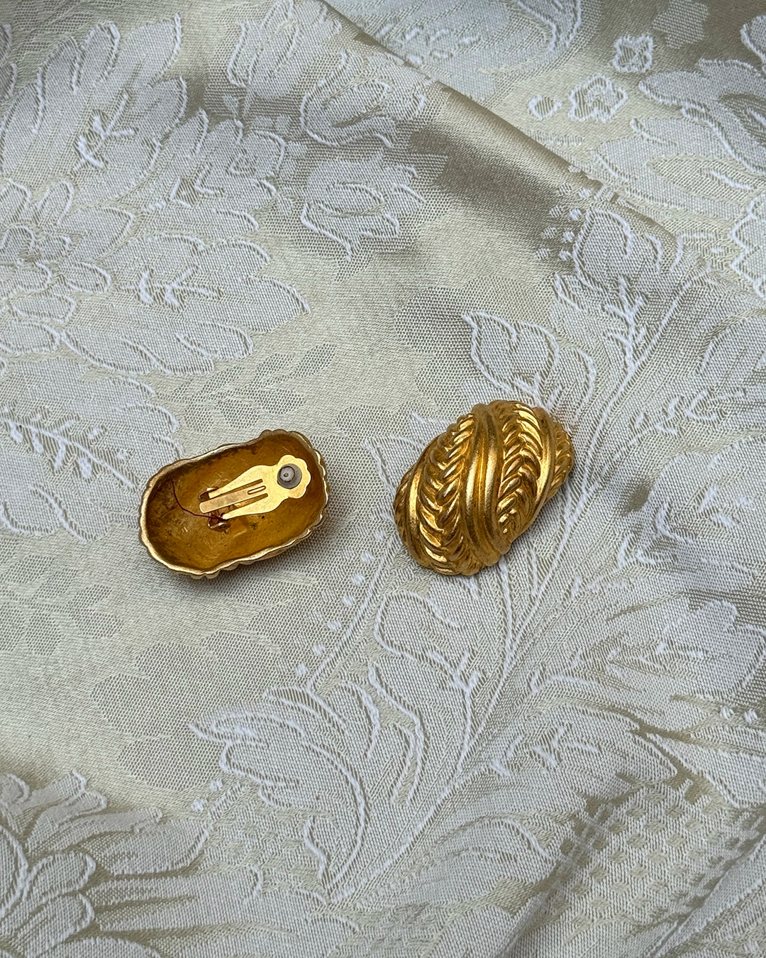 Vintage Chunky Gold Half Hoop Earrings