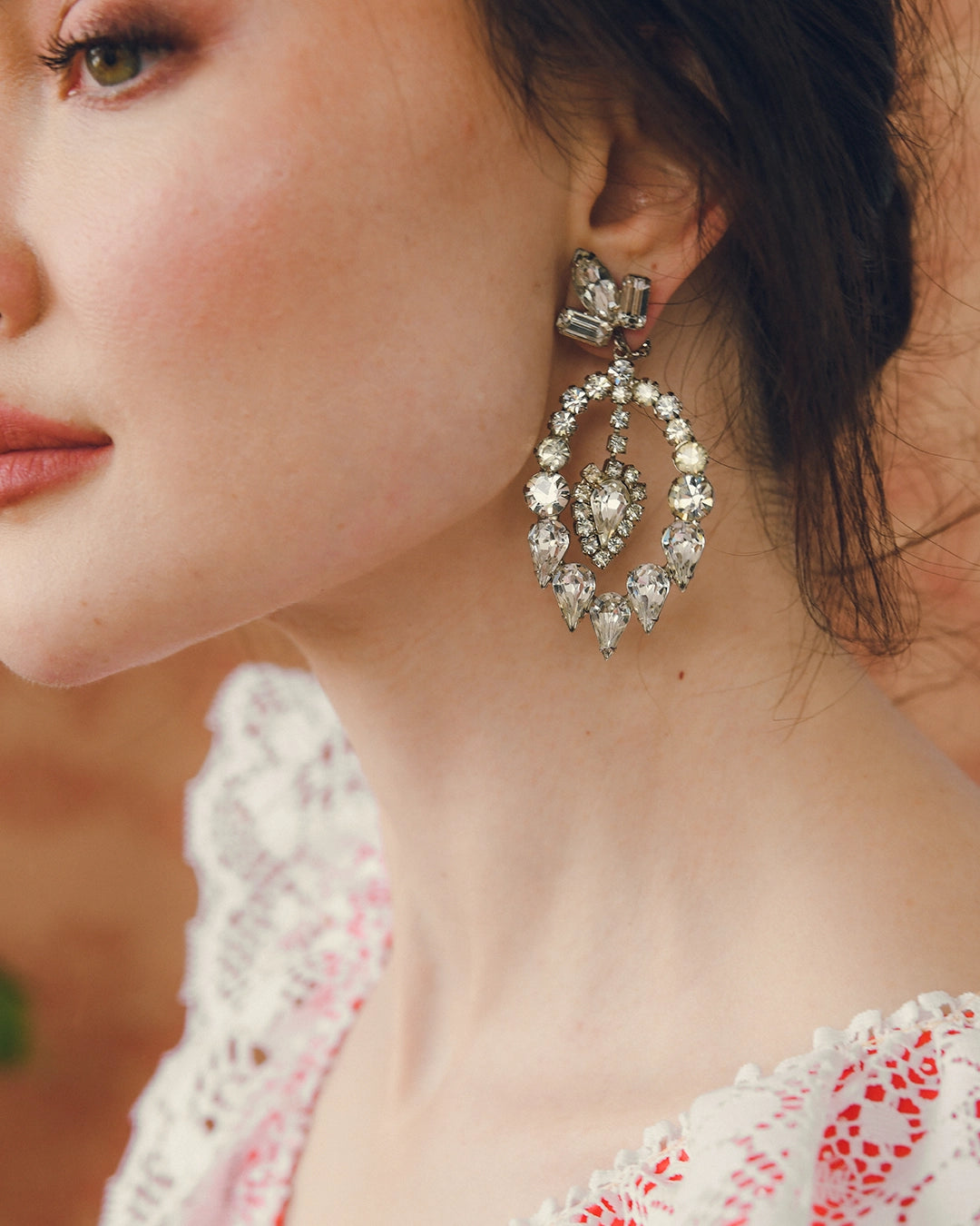 Vintage Diamanté Statement Earrings