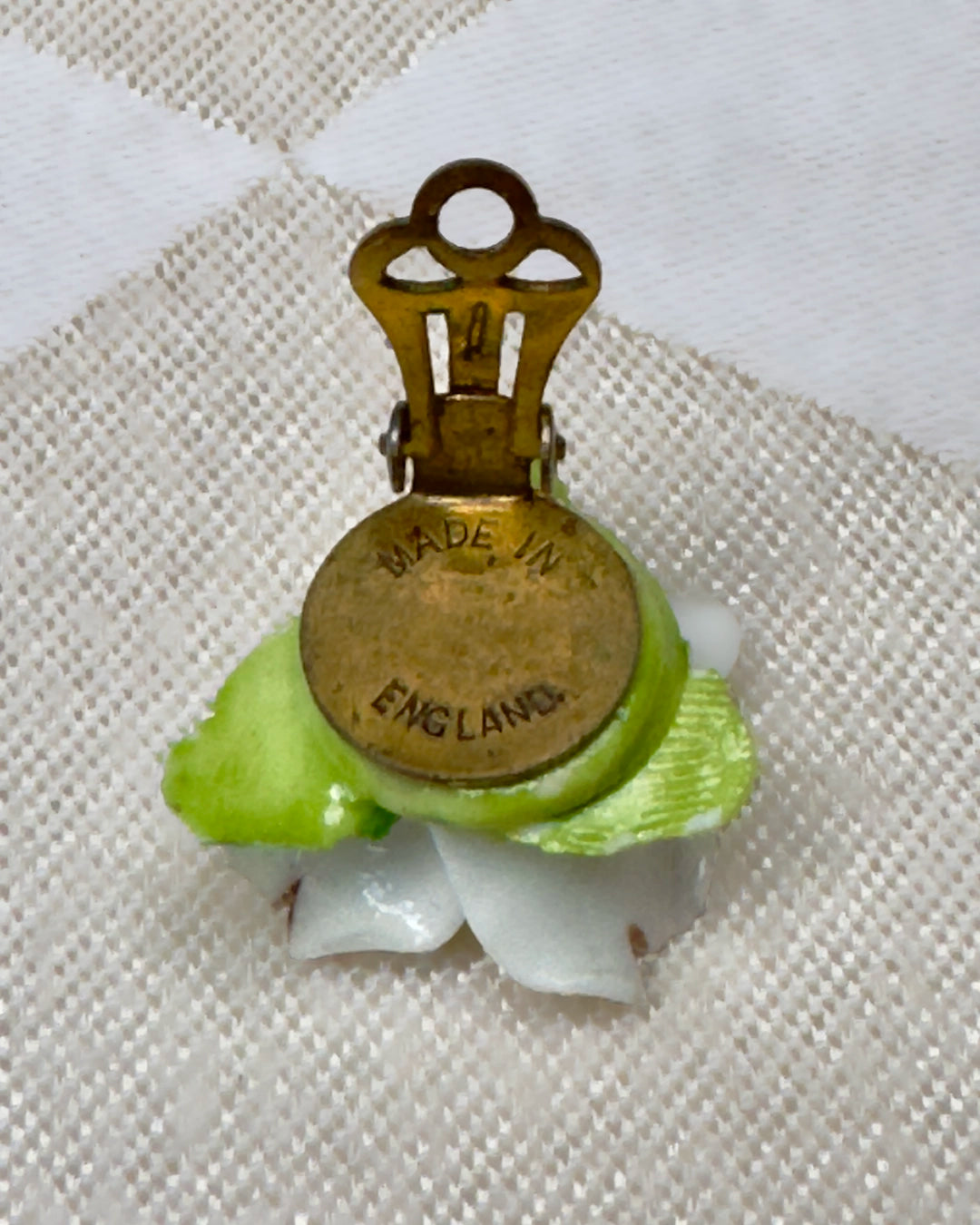 Vintage Hand Painted Porcelain Flower Earrings