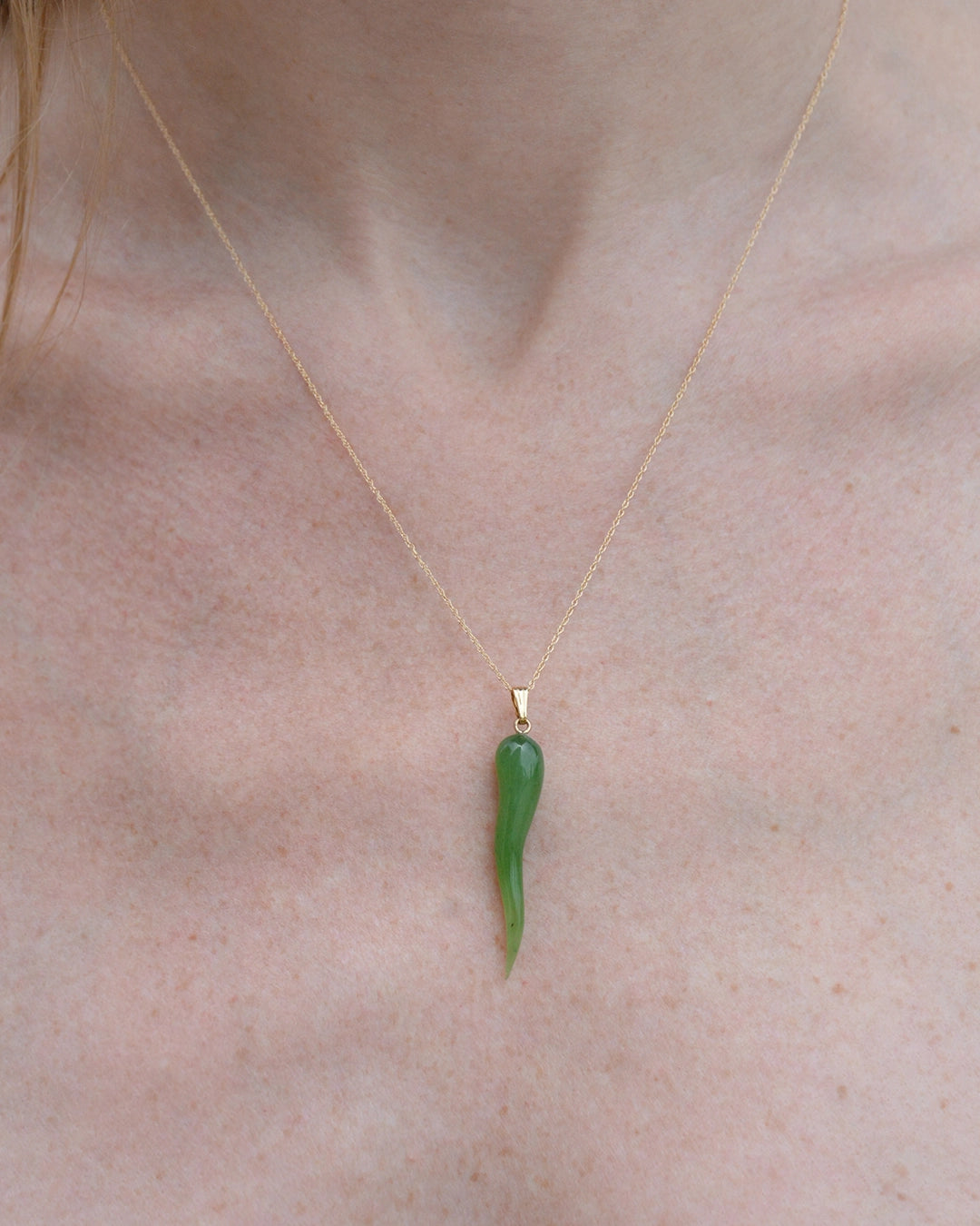 Vintage Jade Cornicello Italian Horn Pendant Very Breezy
