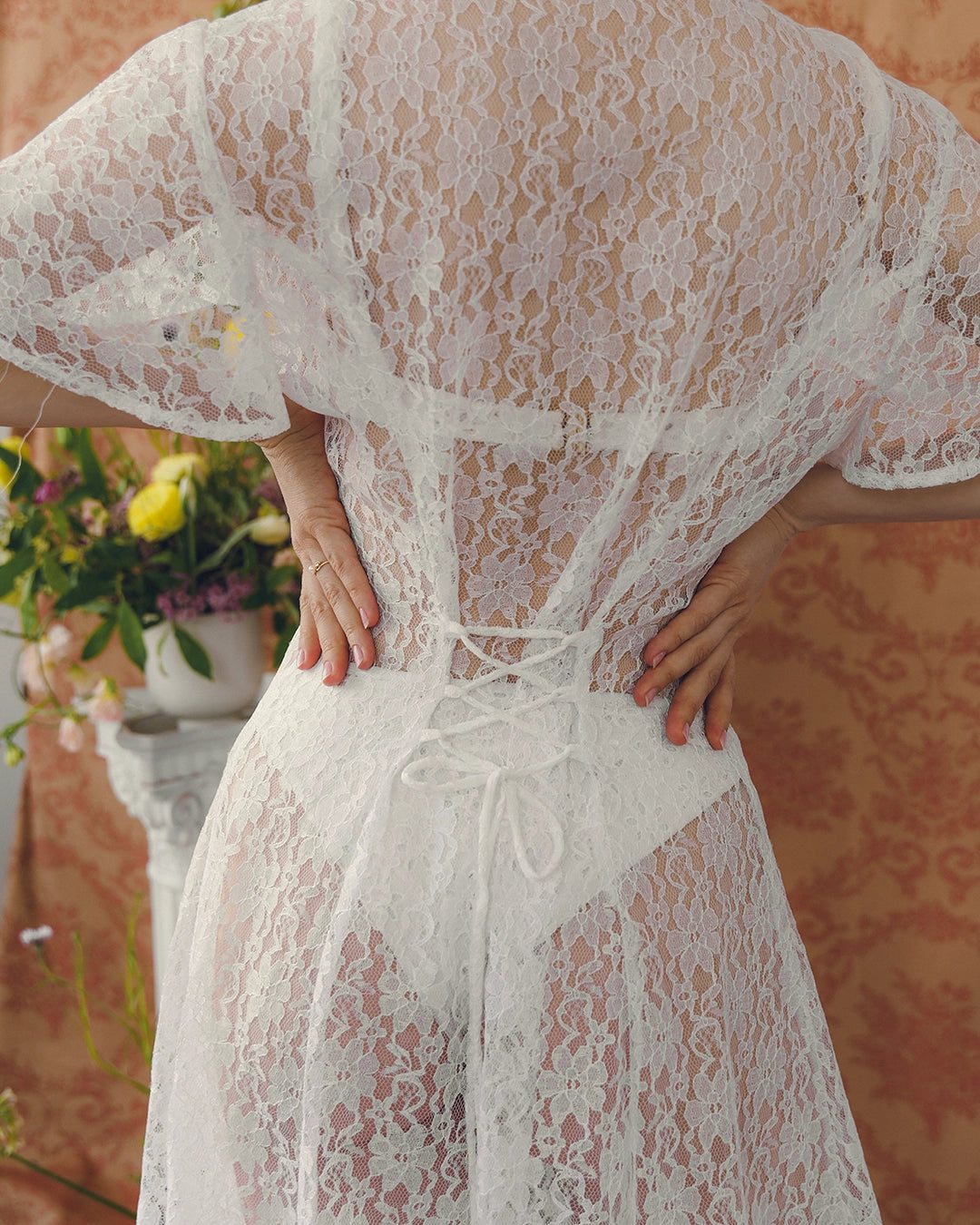 Vintage Lace Dress With Cut-Out Neckline