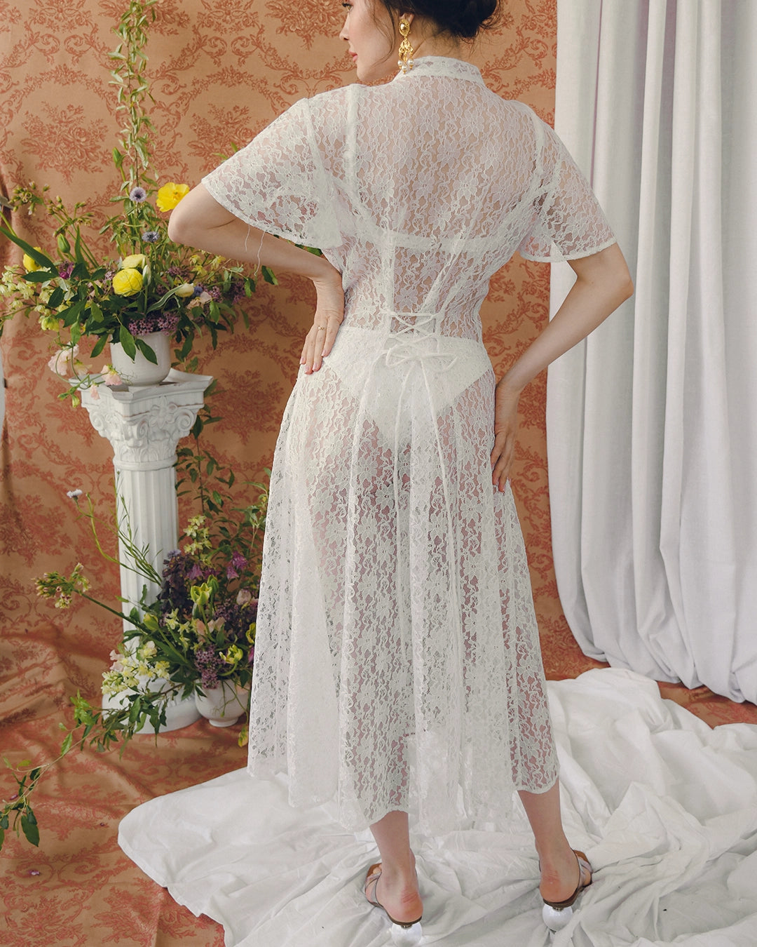 Vintage Lace Dress With Cut-Out Neckline