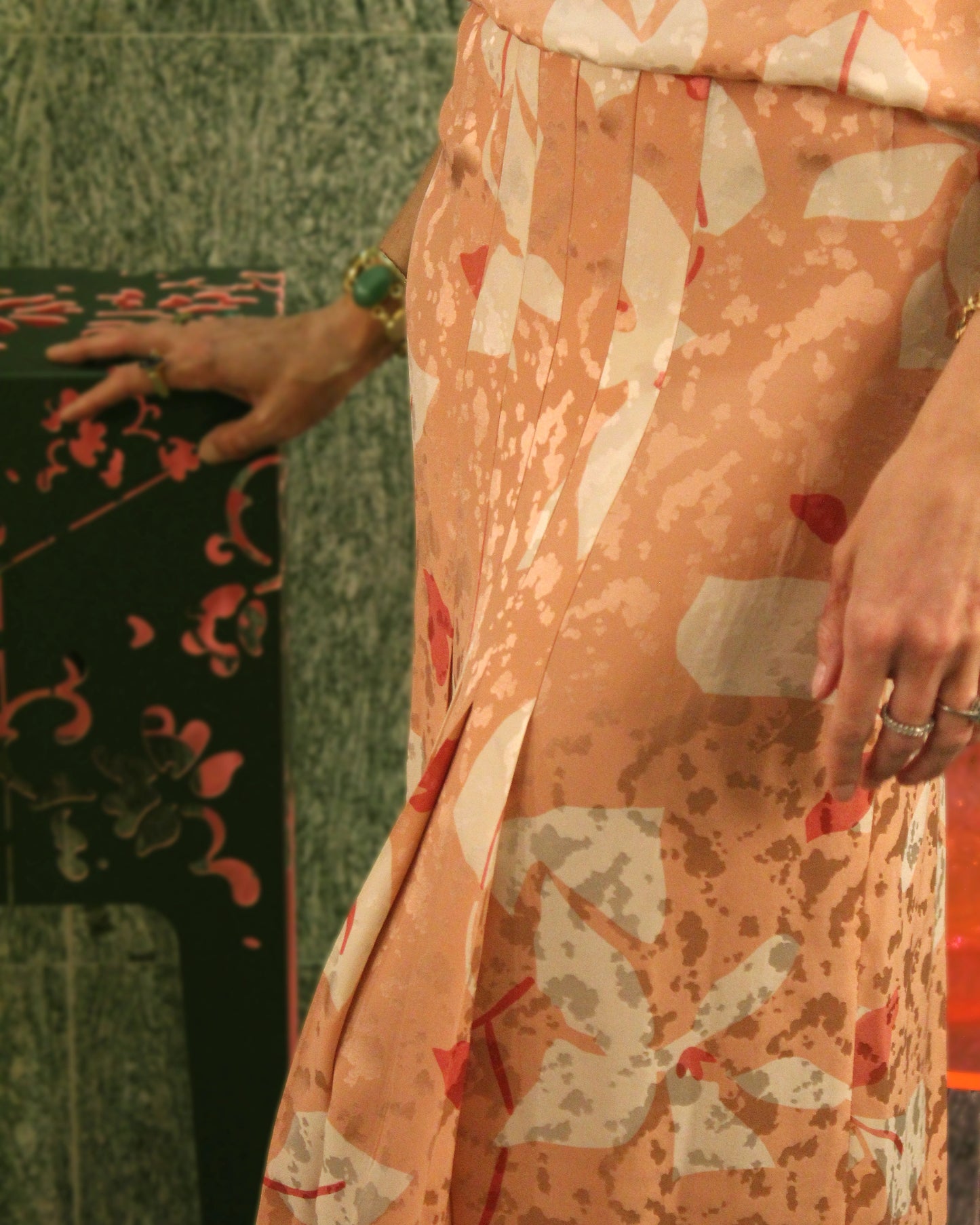 Vintage Oscar De La Renta Silk Skirt Set