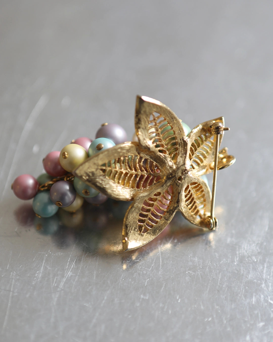 Vintage Pastel Grape Cascade Earrings + Convertible Necklace Set