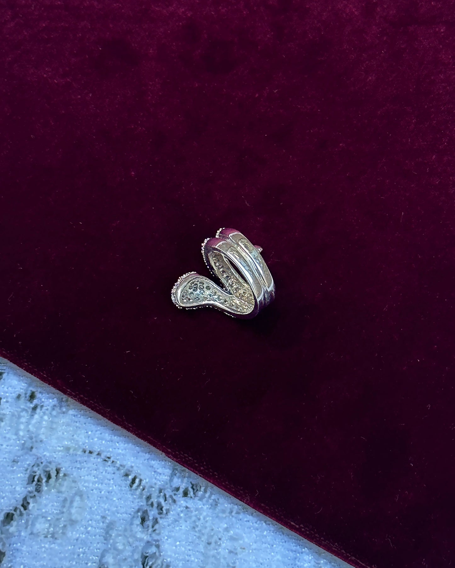 Vintage Pavé Crystal Snake Ring
