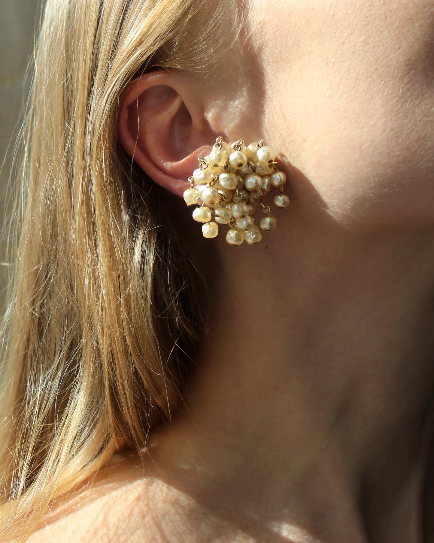 Vintage 1960s Pearl Cascade Cluster Earrings