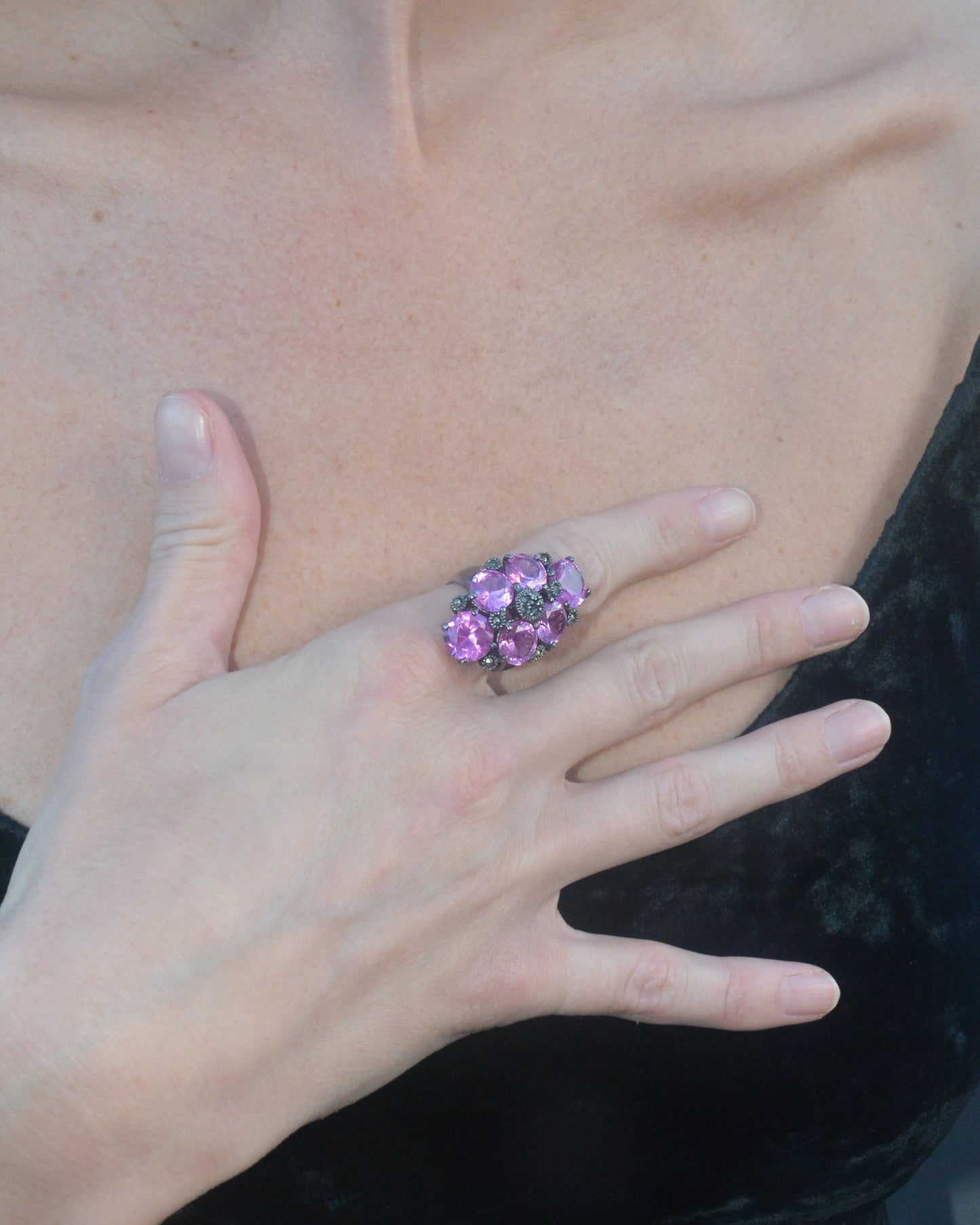 Vintage Pink Topaz Cocktail Ring