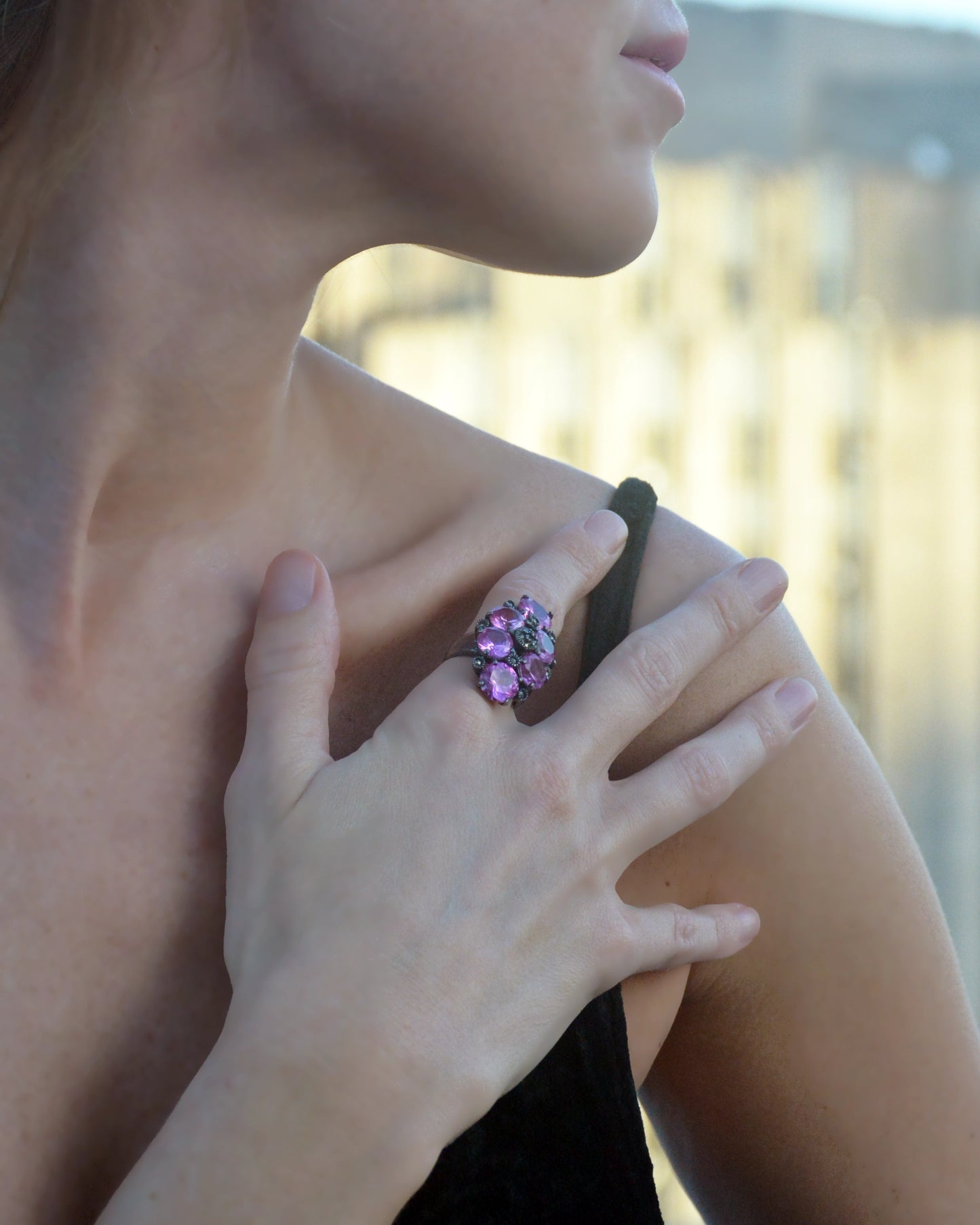 Vintage Pink Topaz Cocktail Ring