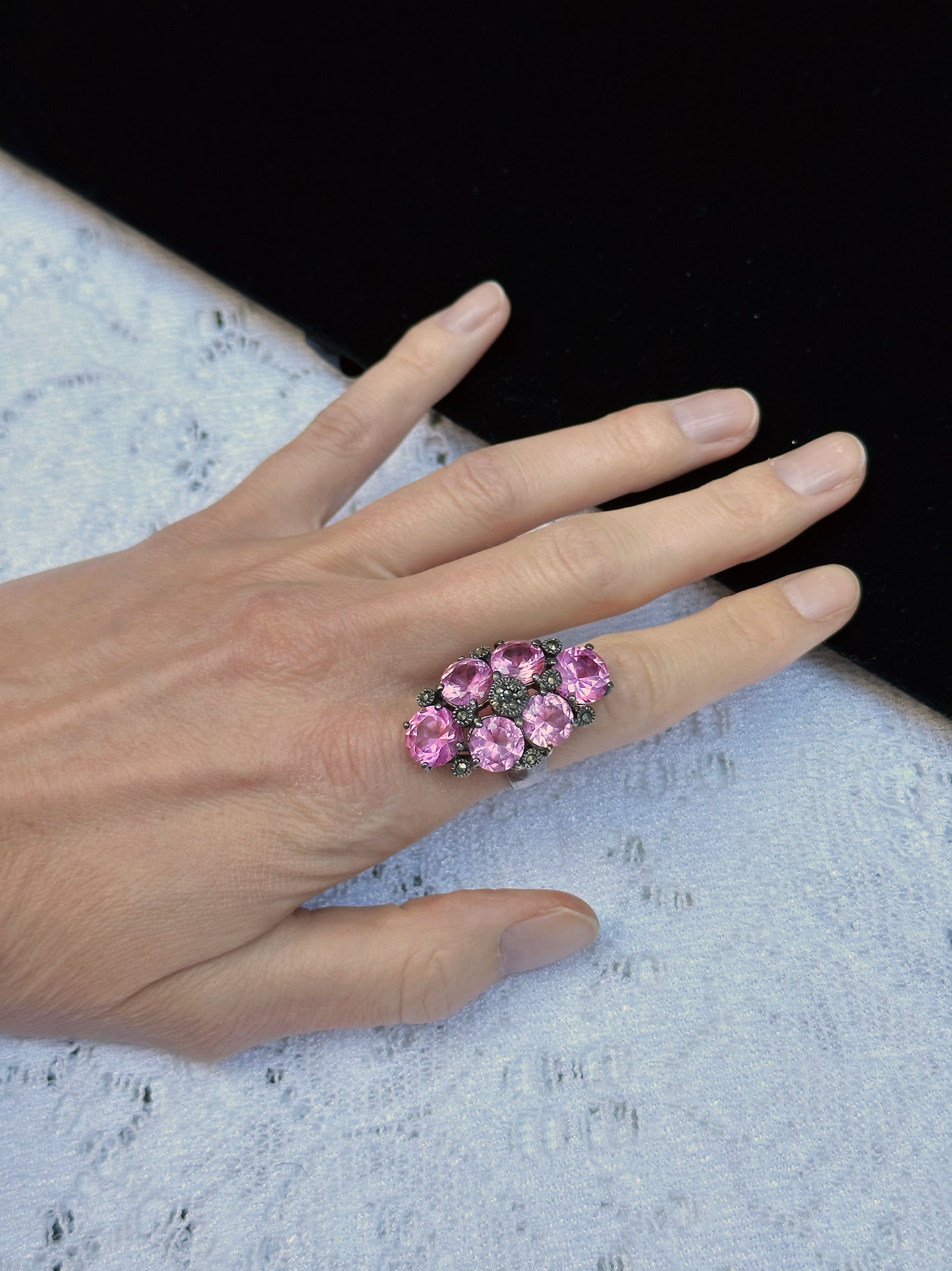 Vintage Pink Topaz Cocktail Ring