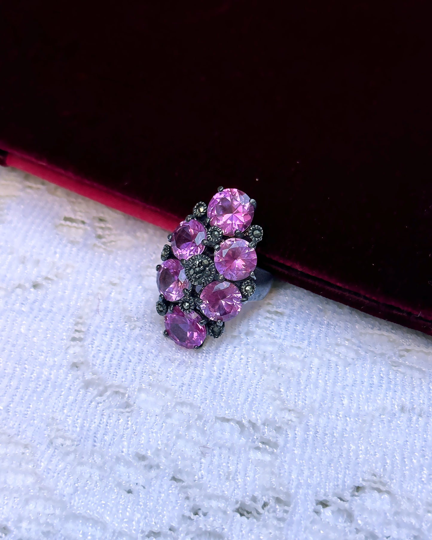 Vintage Pink Topaz Cocktail Ring