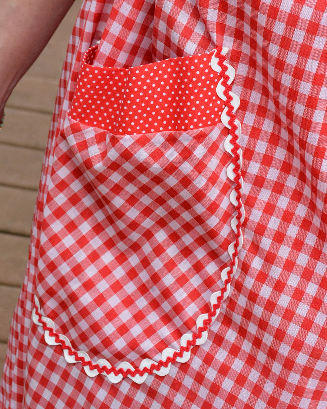 Vintage Red Gingham Wrap Dress