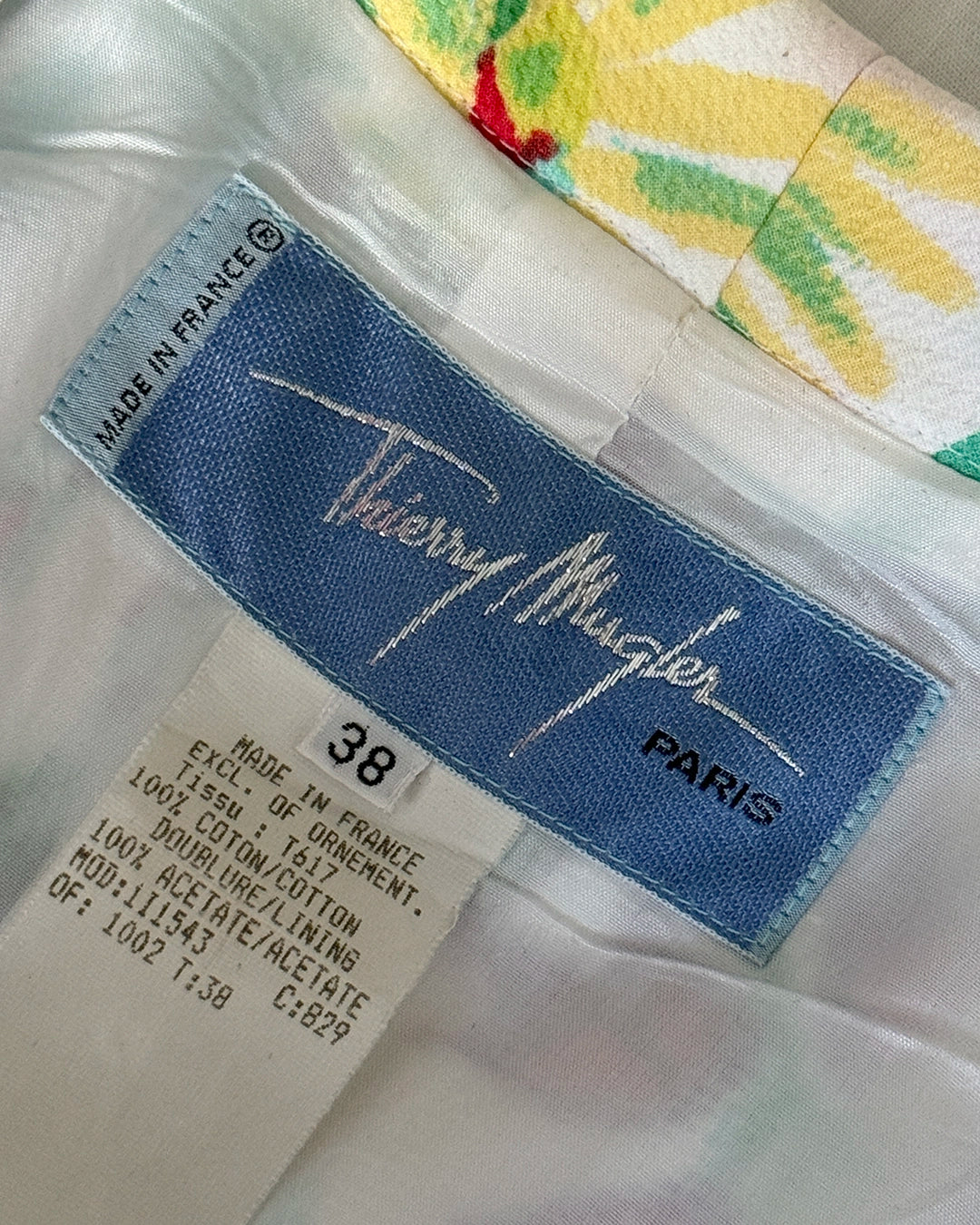 Vintage Thierry Mugler Floral Pique Skirt Suit