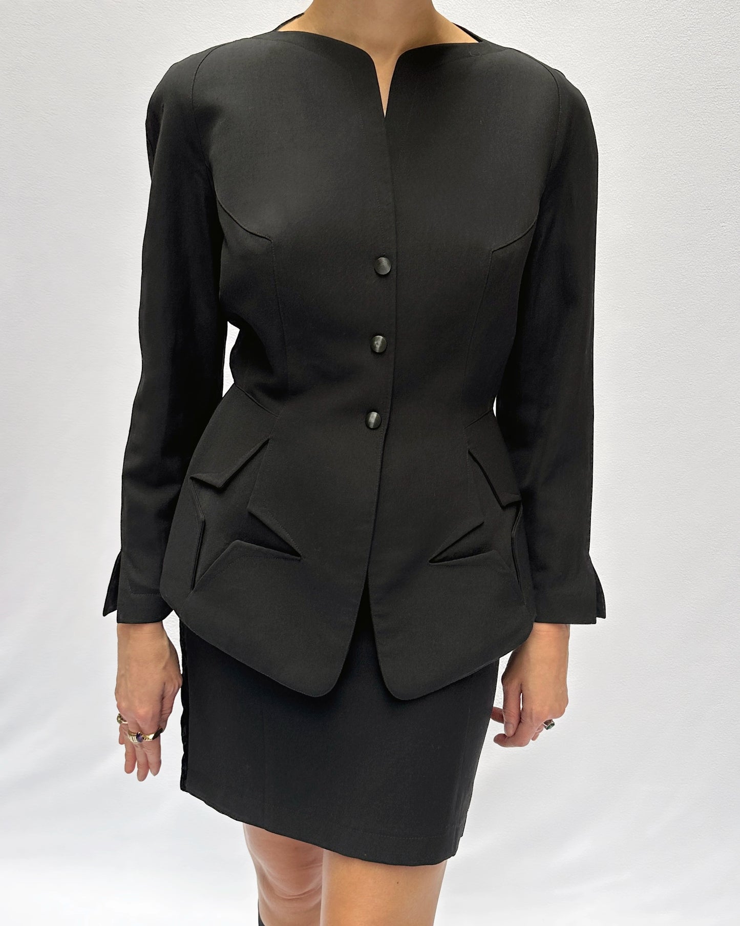 Vintage Thierry Mugler Star Pocket Jacket + Skirt Suit