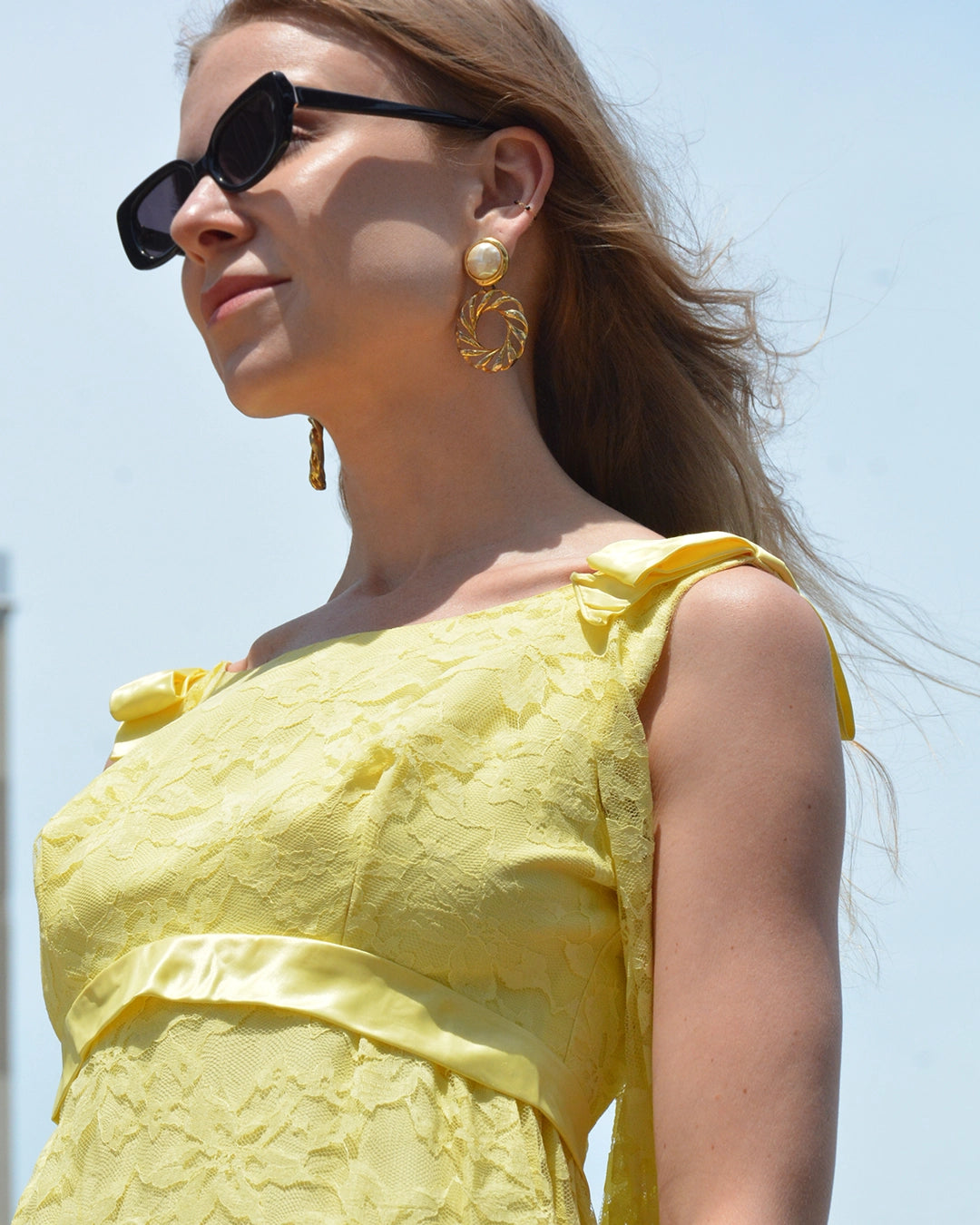 Vintage Twisted Gold And Pearl Drop Earrings