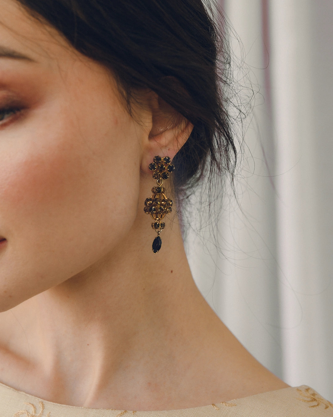 Vintage Victorian Revival Bell Drop Earrings