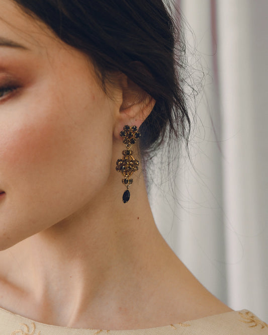 Vintage Victorian Revival Bell Drop Earrings
