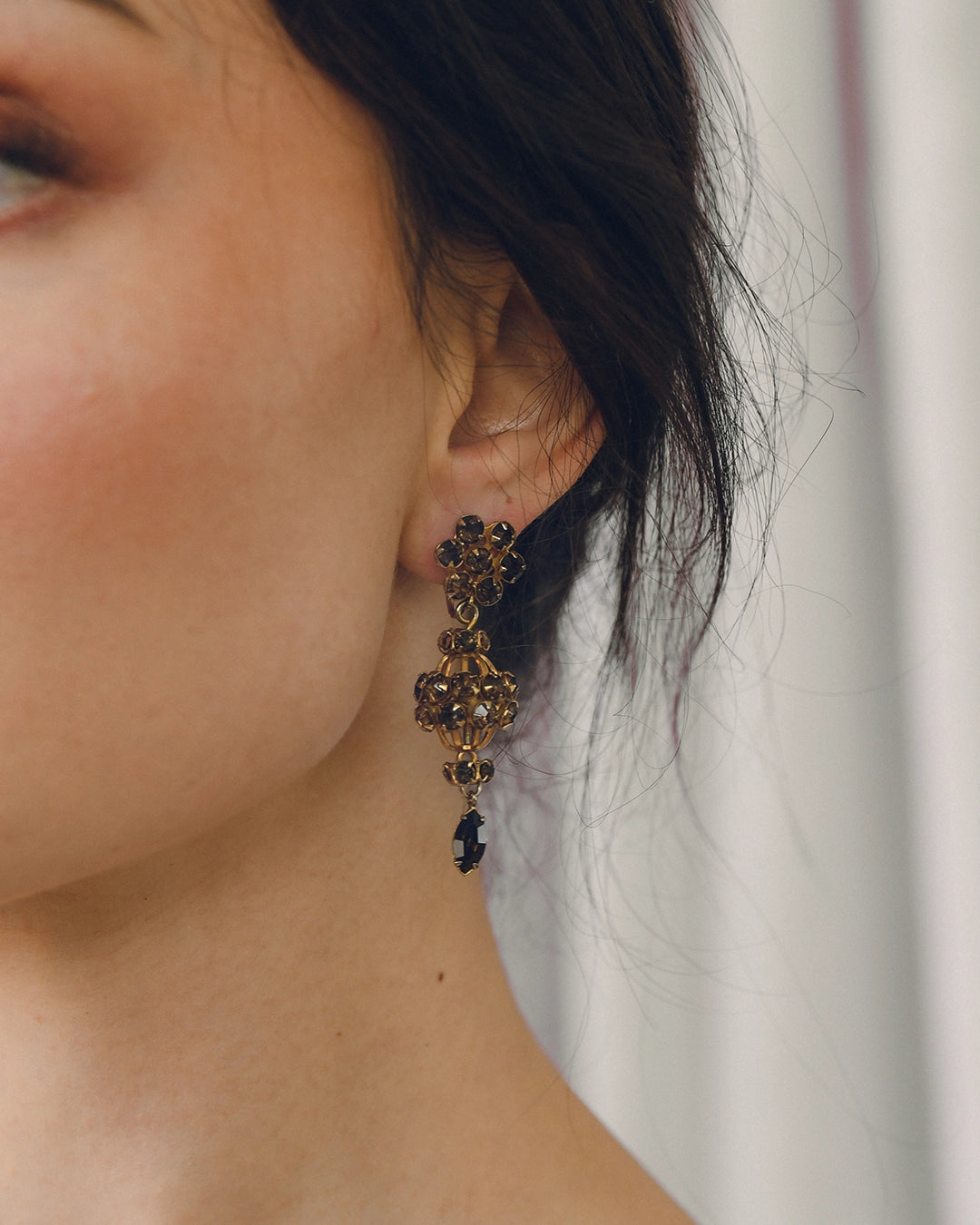 Vintage Victorian Revival Bell Drop Earrings