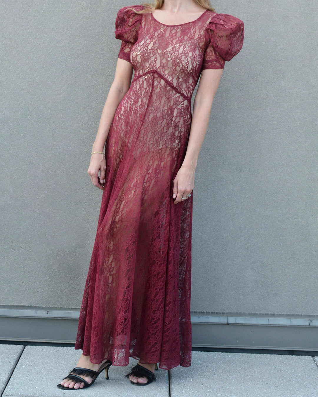 Vintage 1930s Bias-Cut Chantilly Lace Dress Very Breezy Vintage 1930s Bias-Cut Chantilly Lace Dress Very Breezy