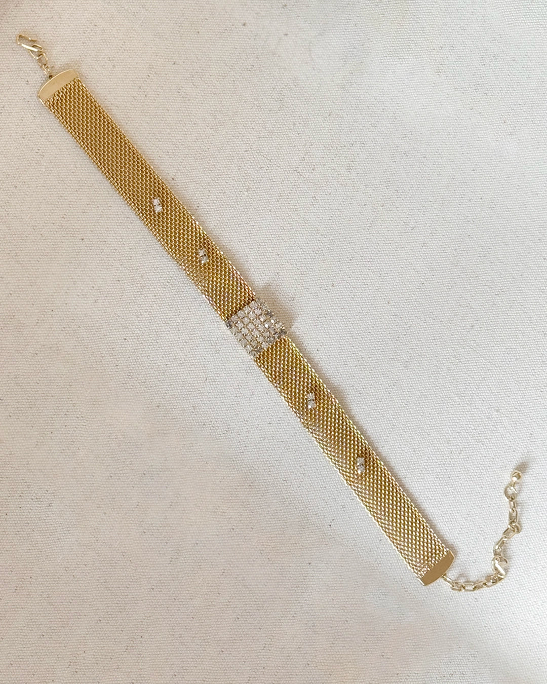 Vintage Art Deco Gold Mesh Collar Choker