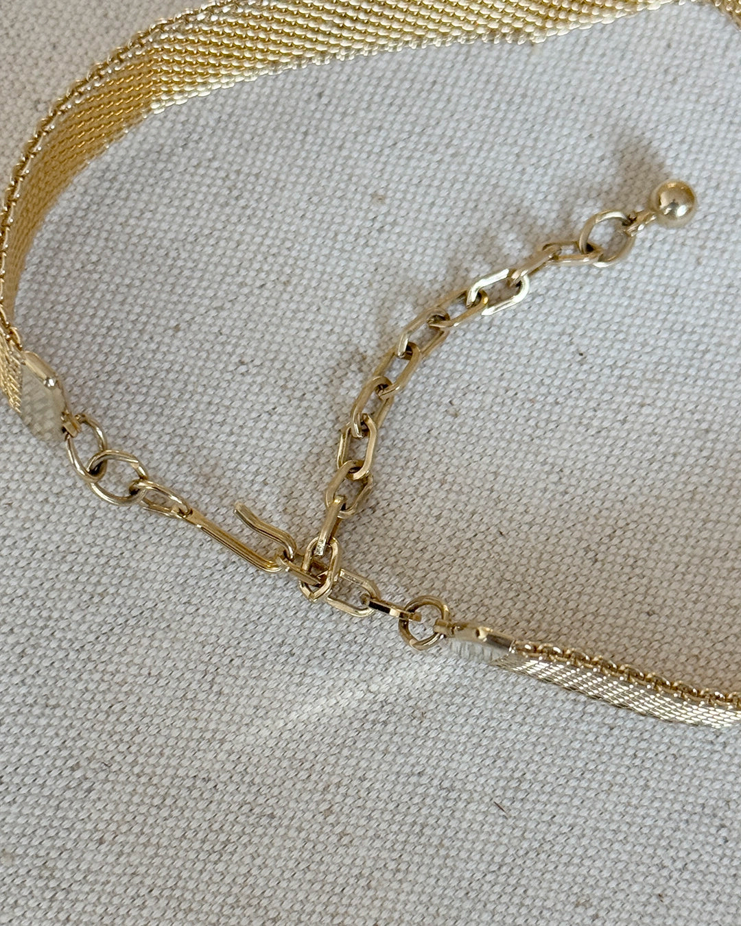 Vintage Art Deco Gold Mesh Collar Choker