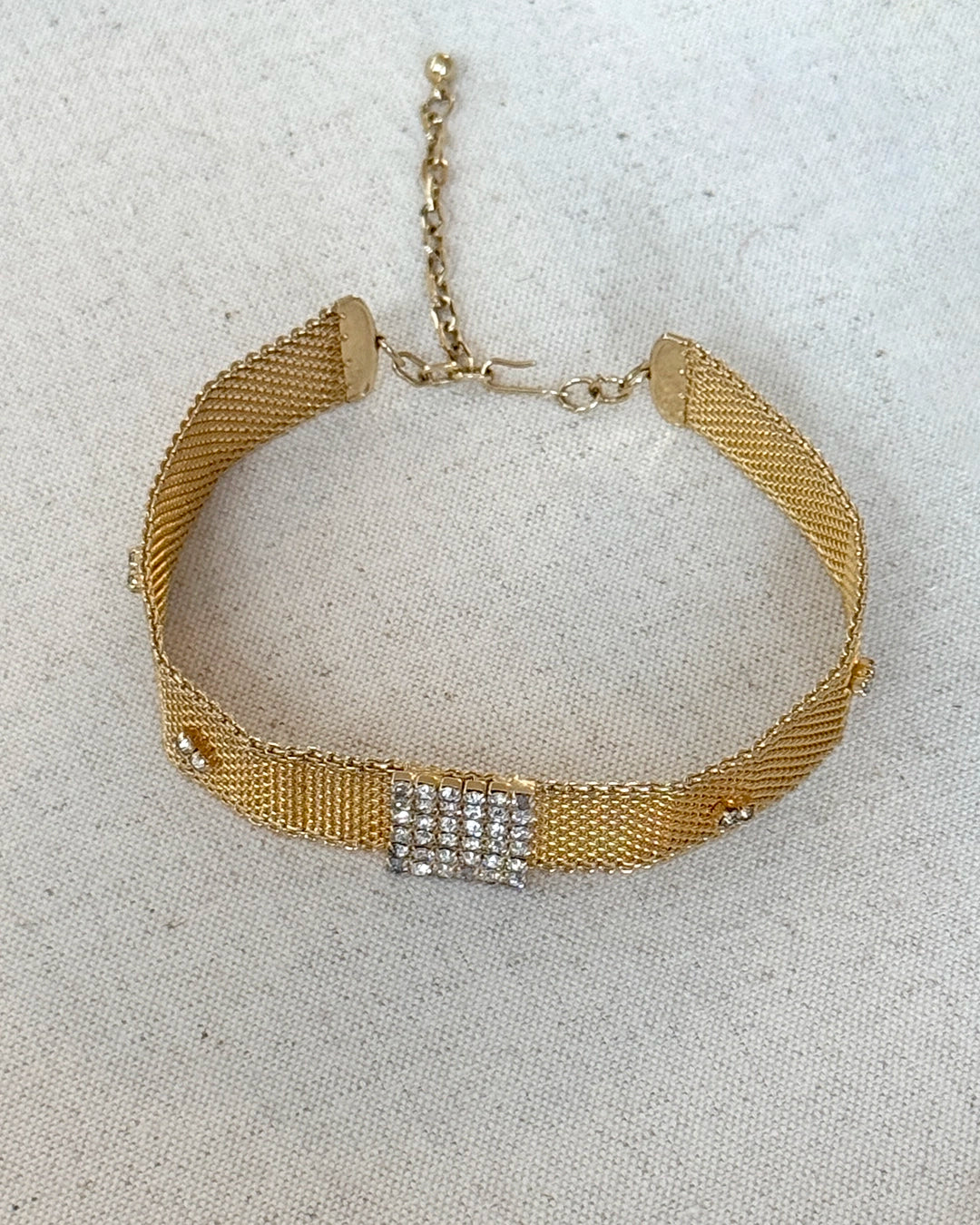 Vintage Art Deco Gold Mesh Collar Choker
